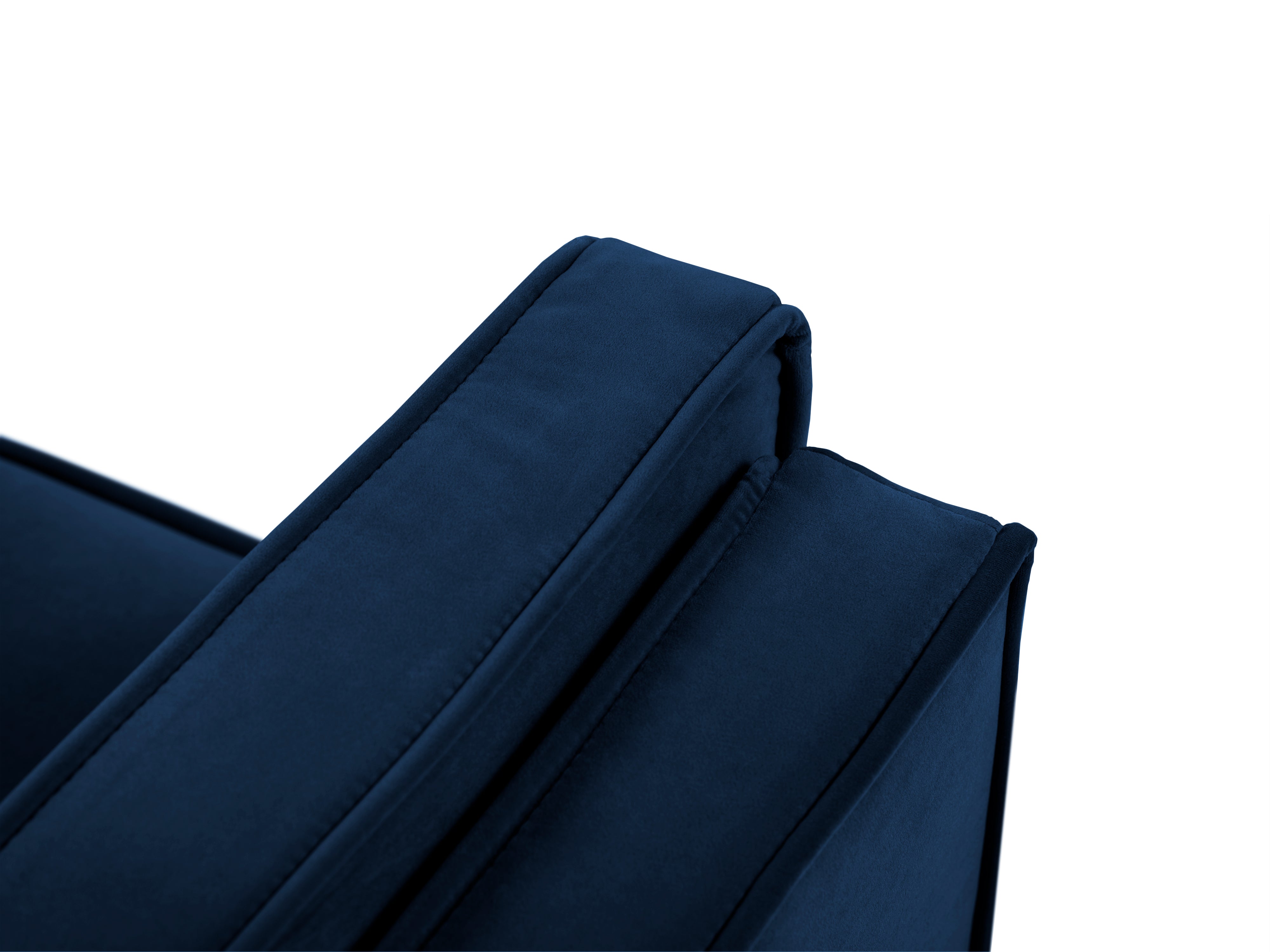 LUIS royal blue velvet 2-seater sofa with black base