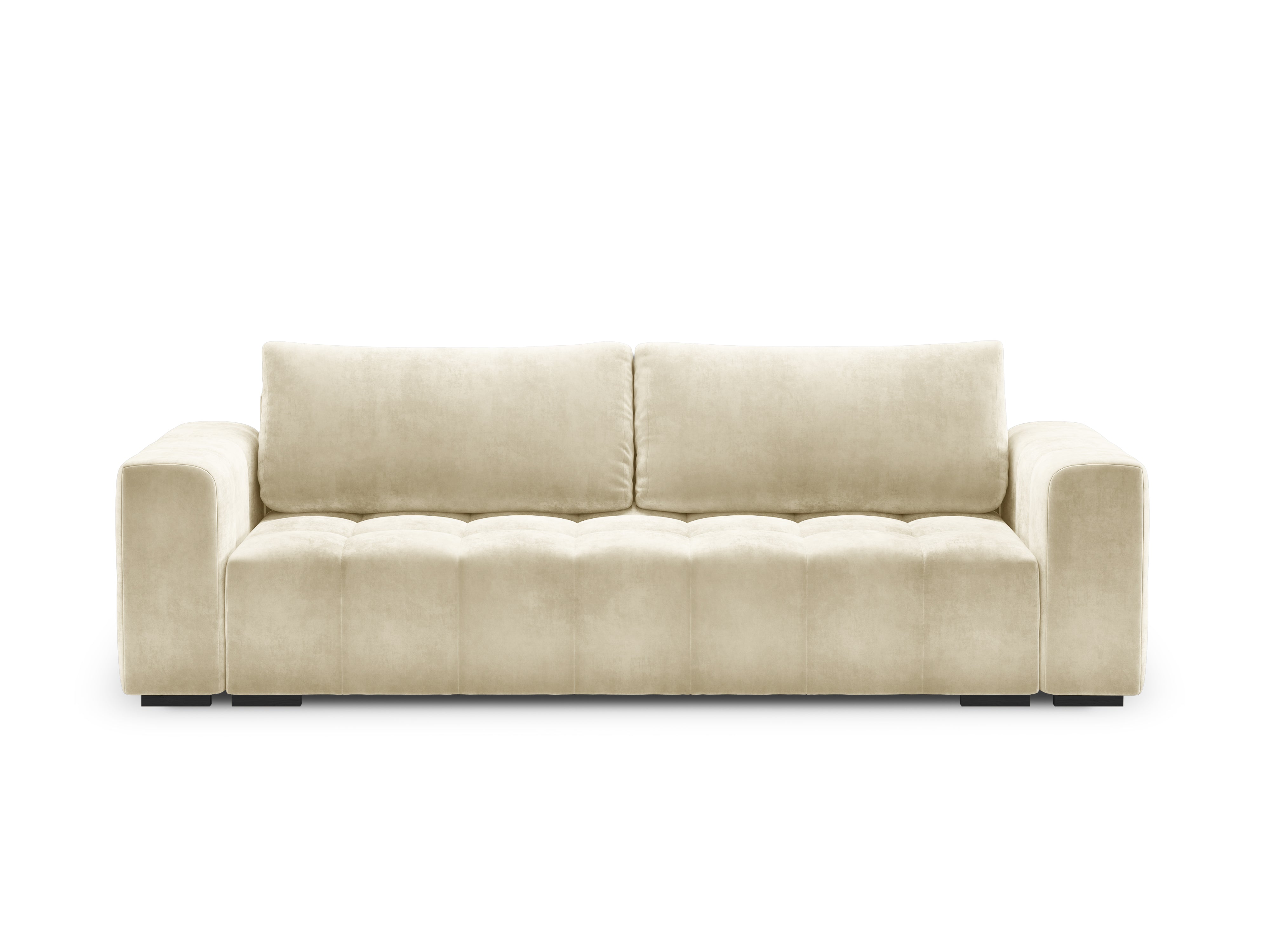 LUCA beige velvet sofa with sleeping function