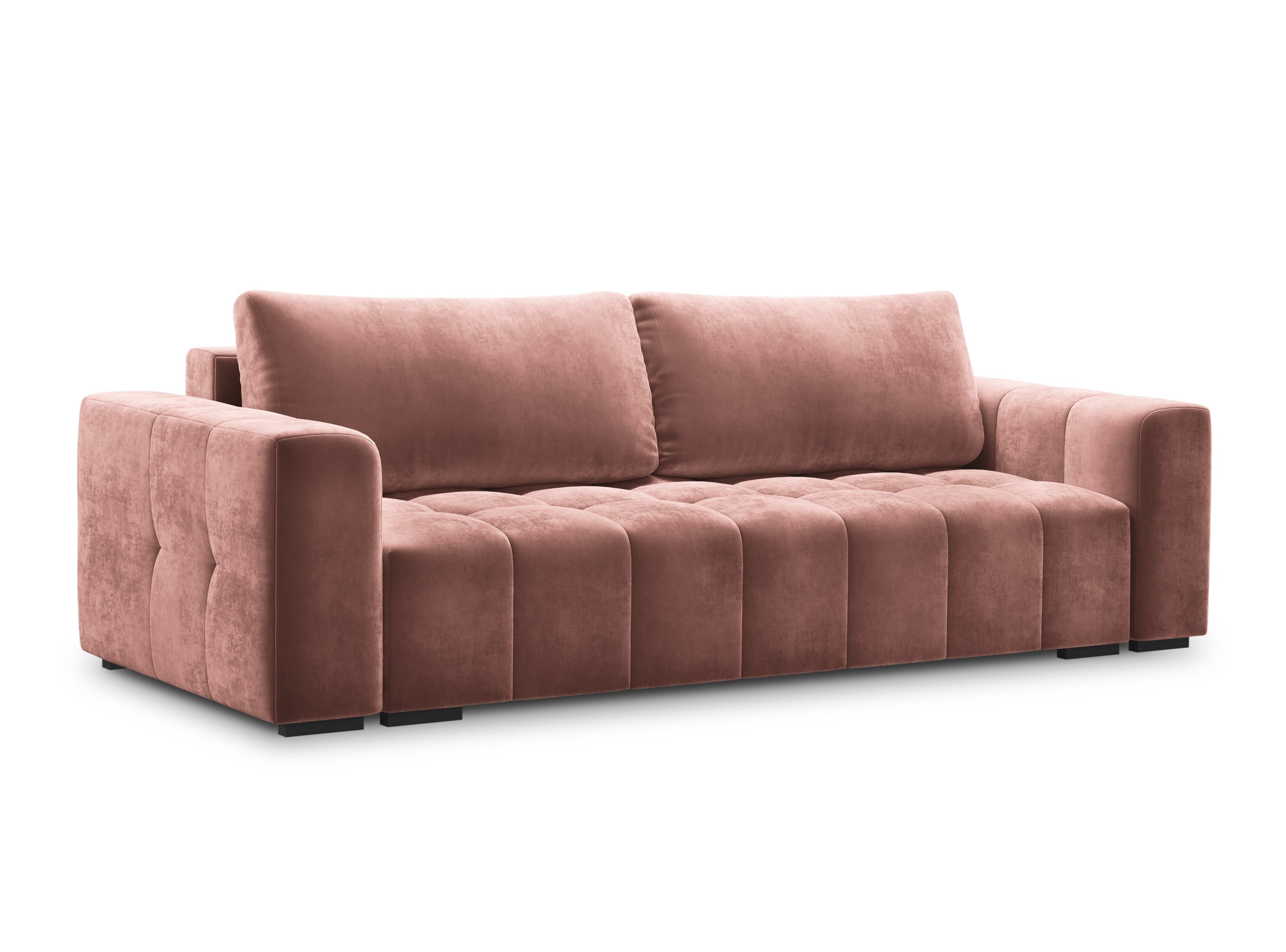 LUCA velvet sofa with sleeping function dirty pink