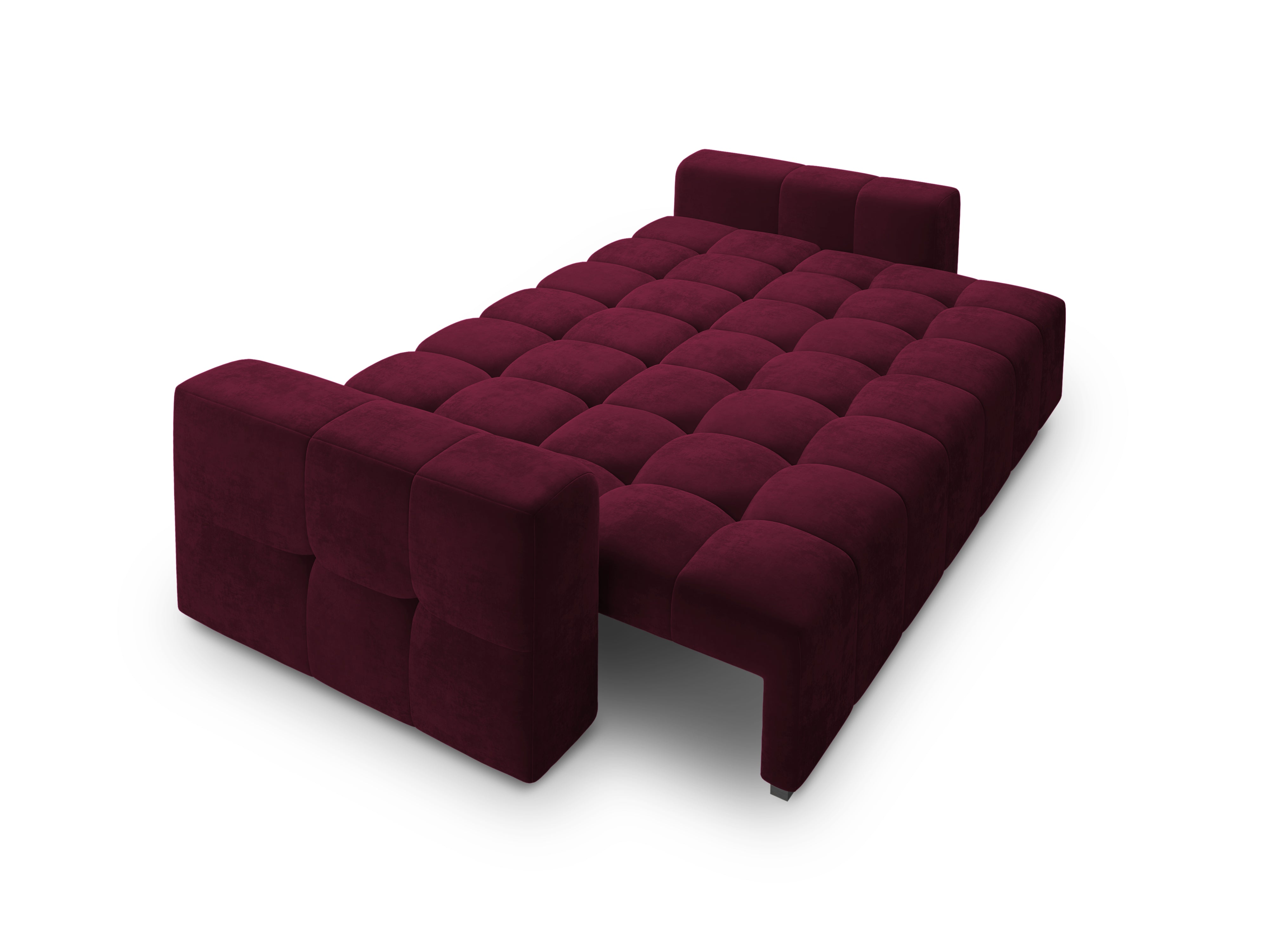 LUCA maroon velvet sofa with sleeping function