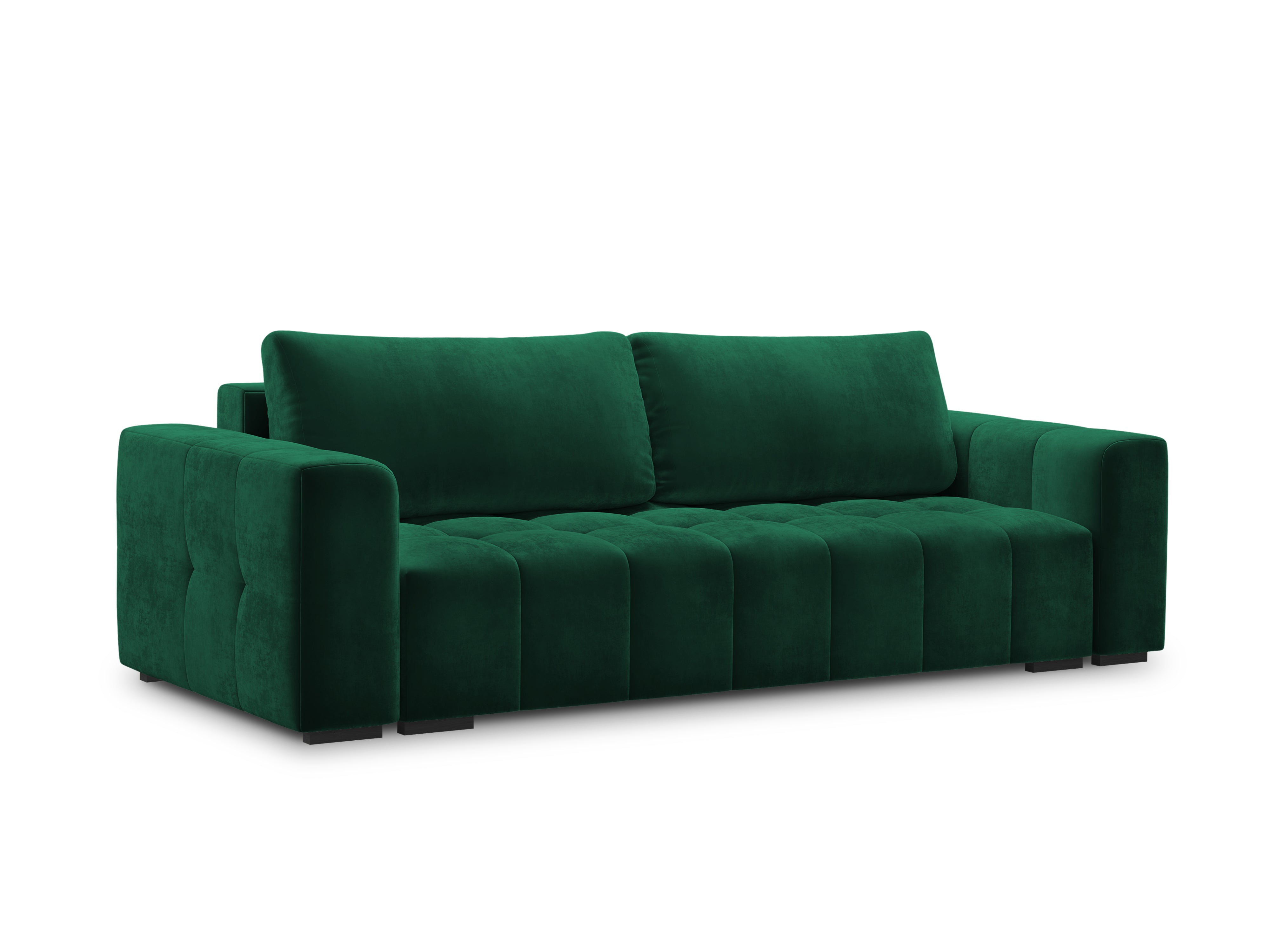 LUCA velvet sofa with sleeping function bottle green