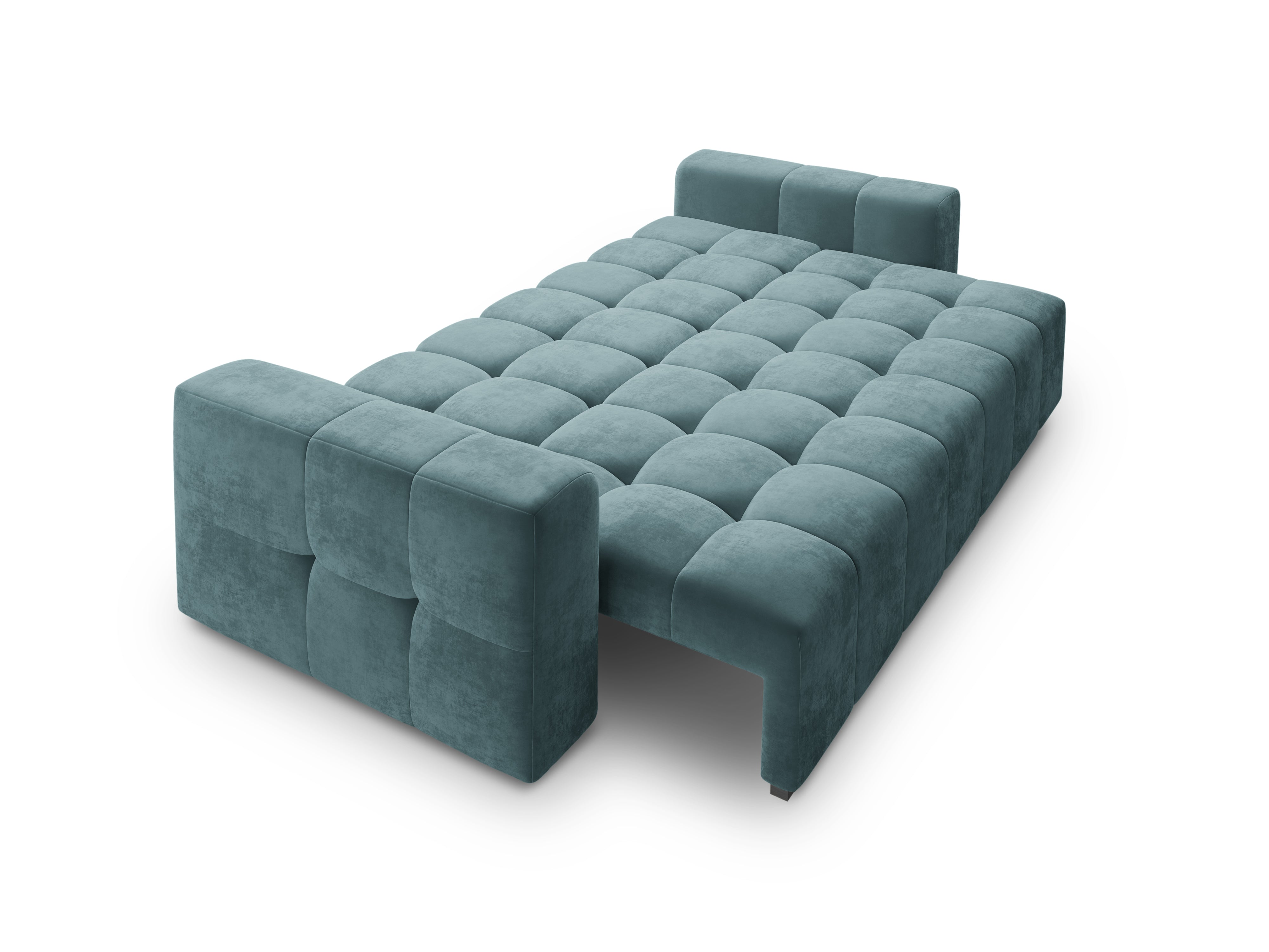 LUCA velvet sofa with sleeping function marine