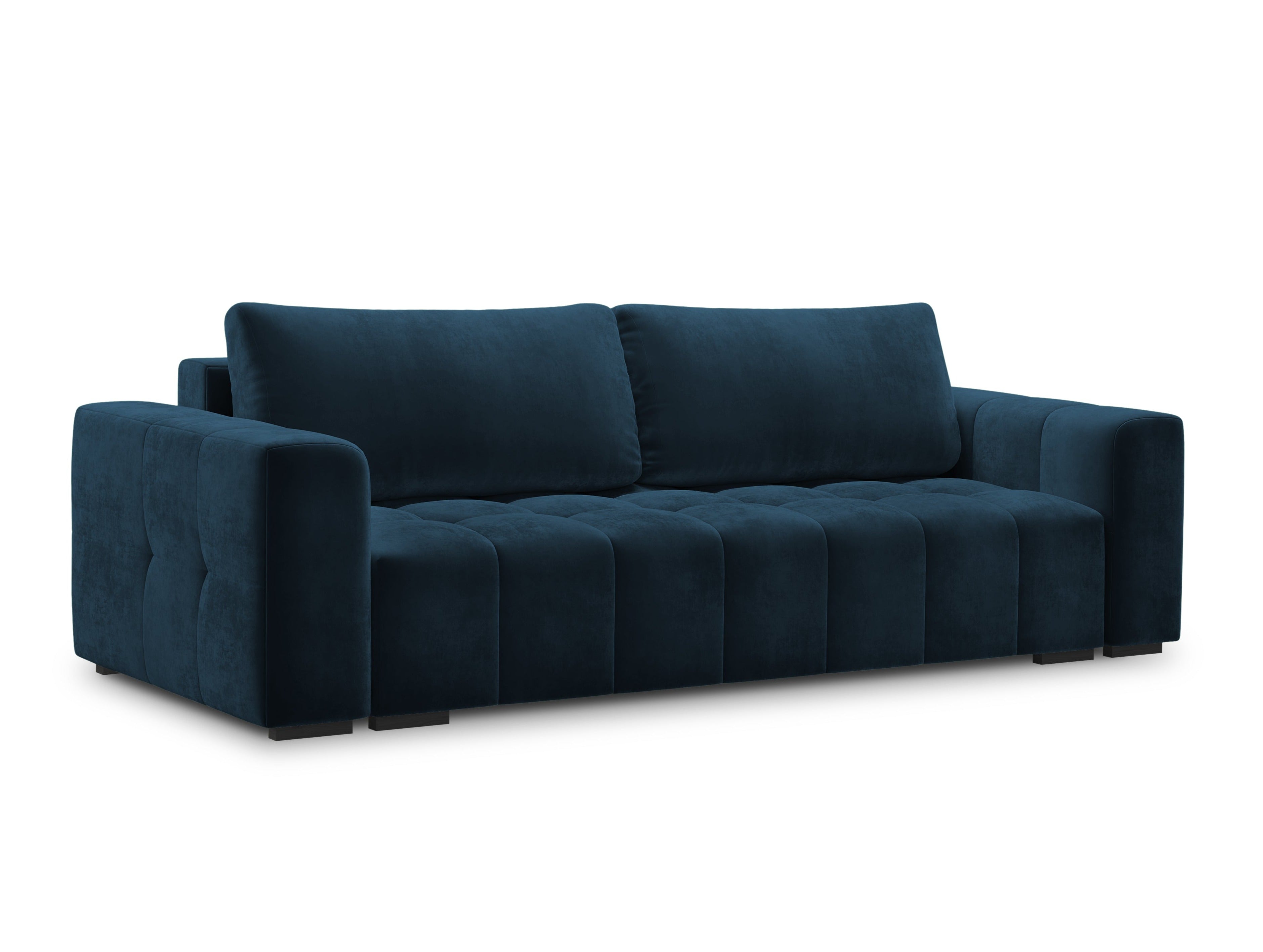 LUCA velvet sofa with sleeping function navy blue