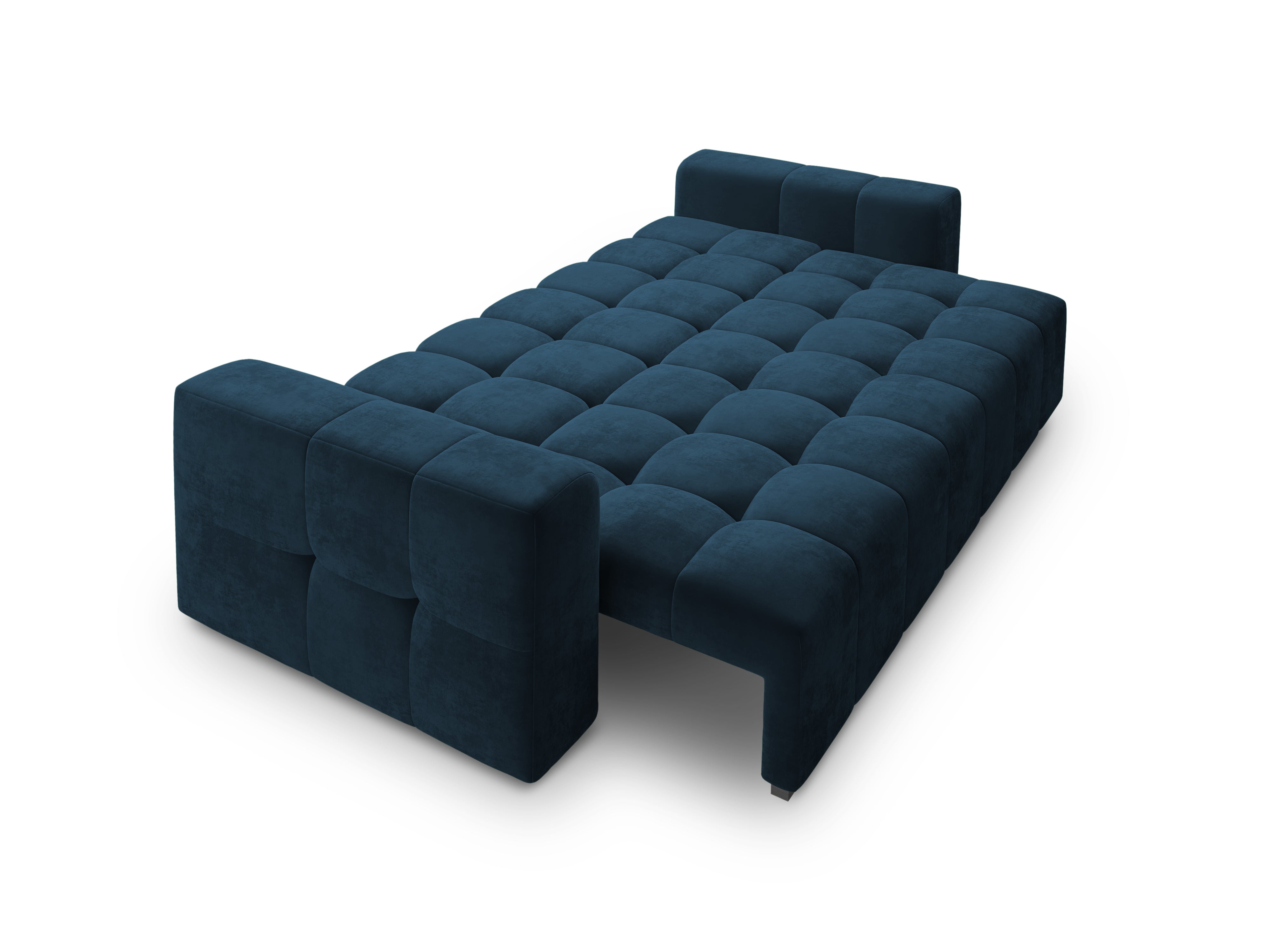 LUCA velvet sofa with sleeping function navy blue