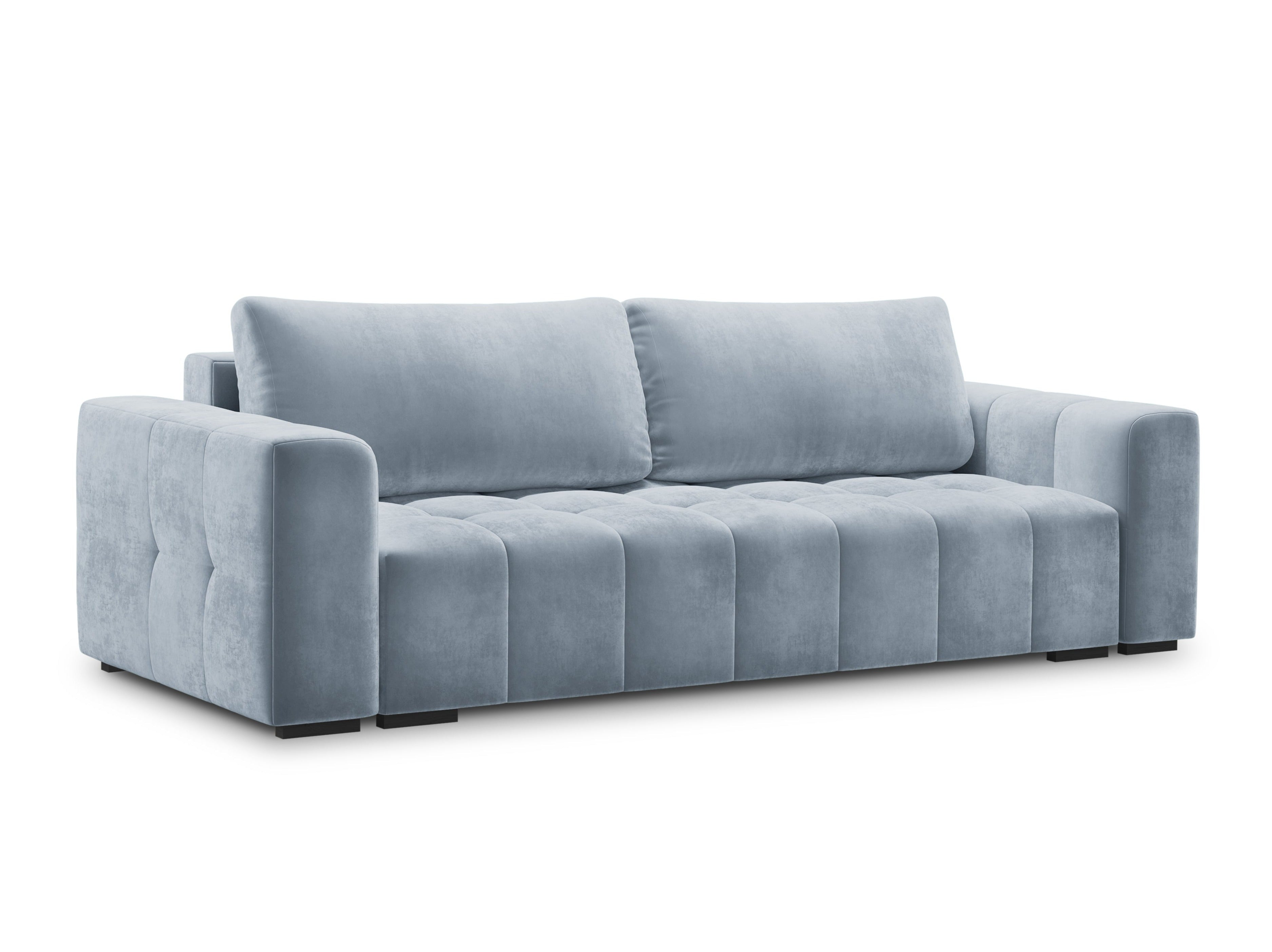 LUCA velvet sofa with sleeping function light blue