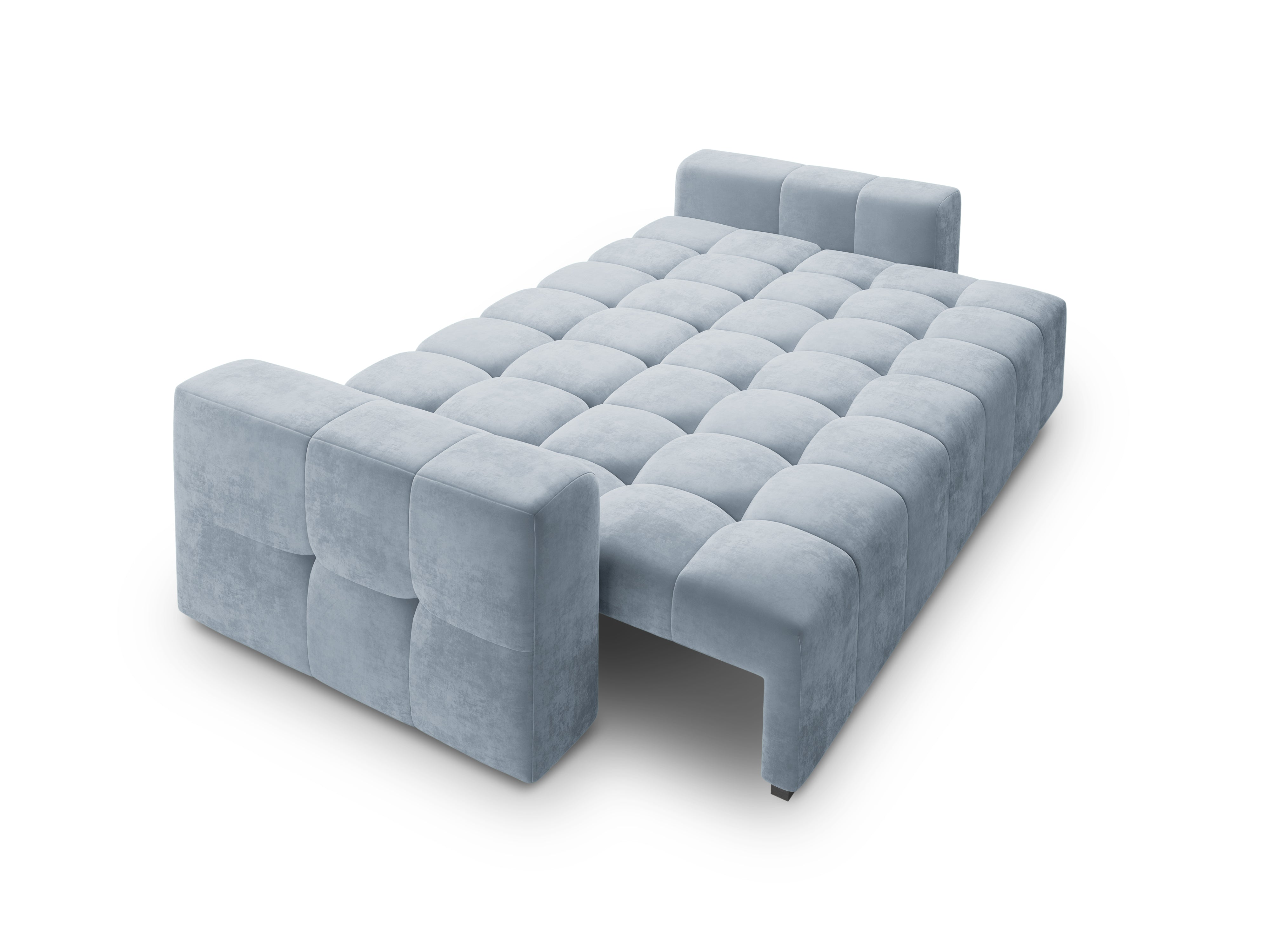 LUCA velvet sofa with sleeping function light blue