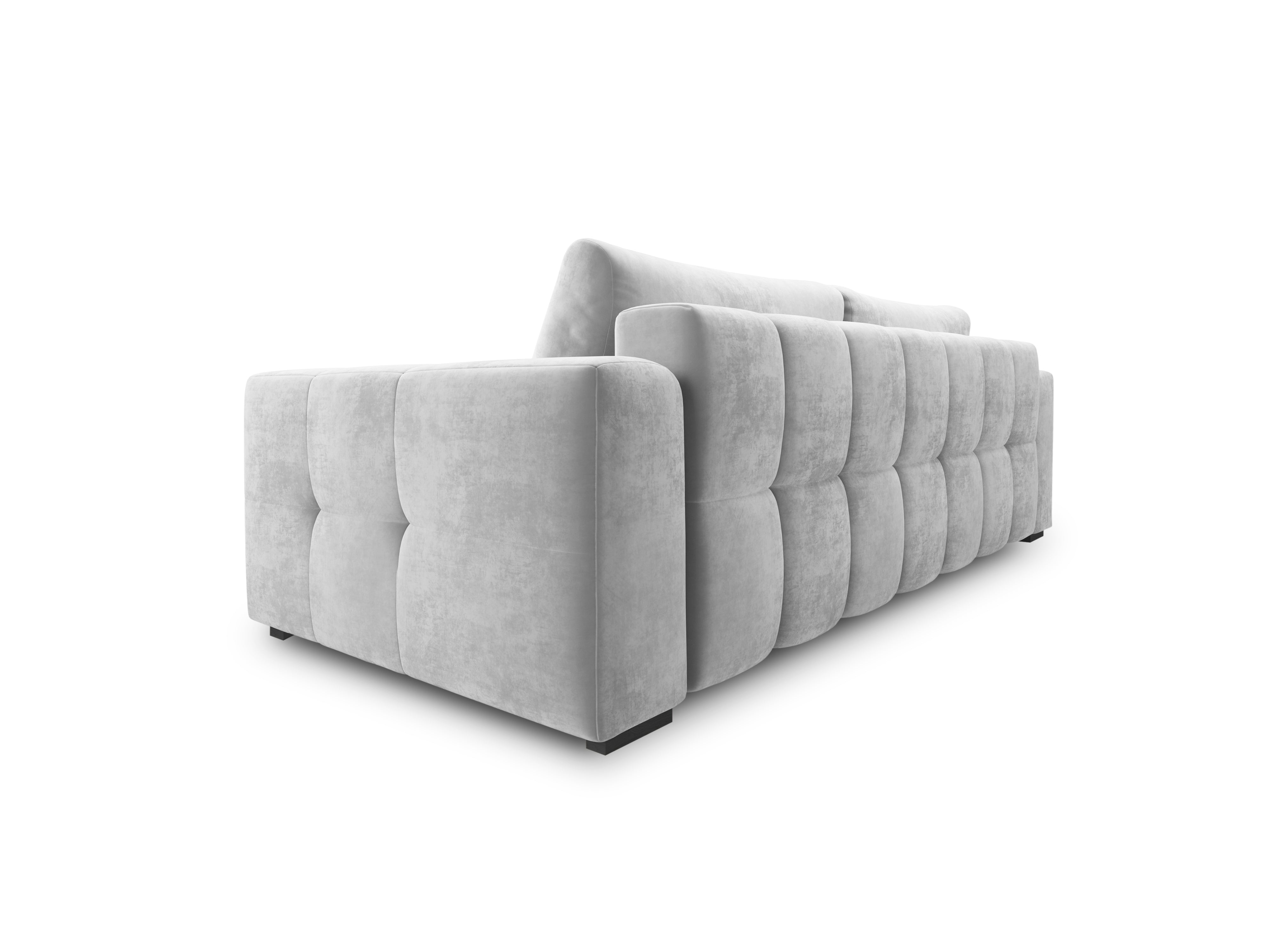 LUCA velvet sofa with sleeping function light grey