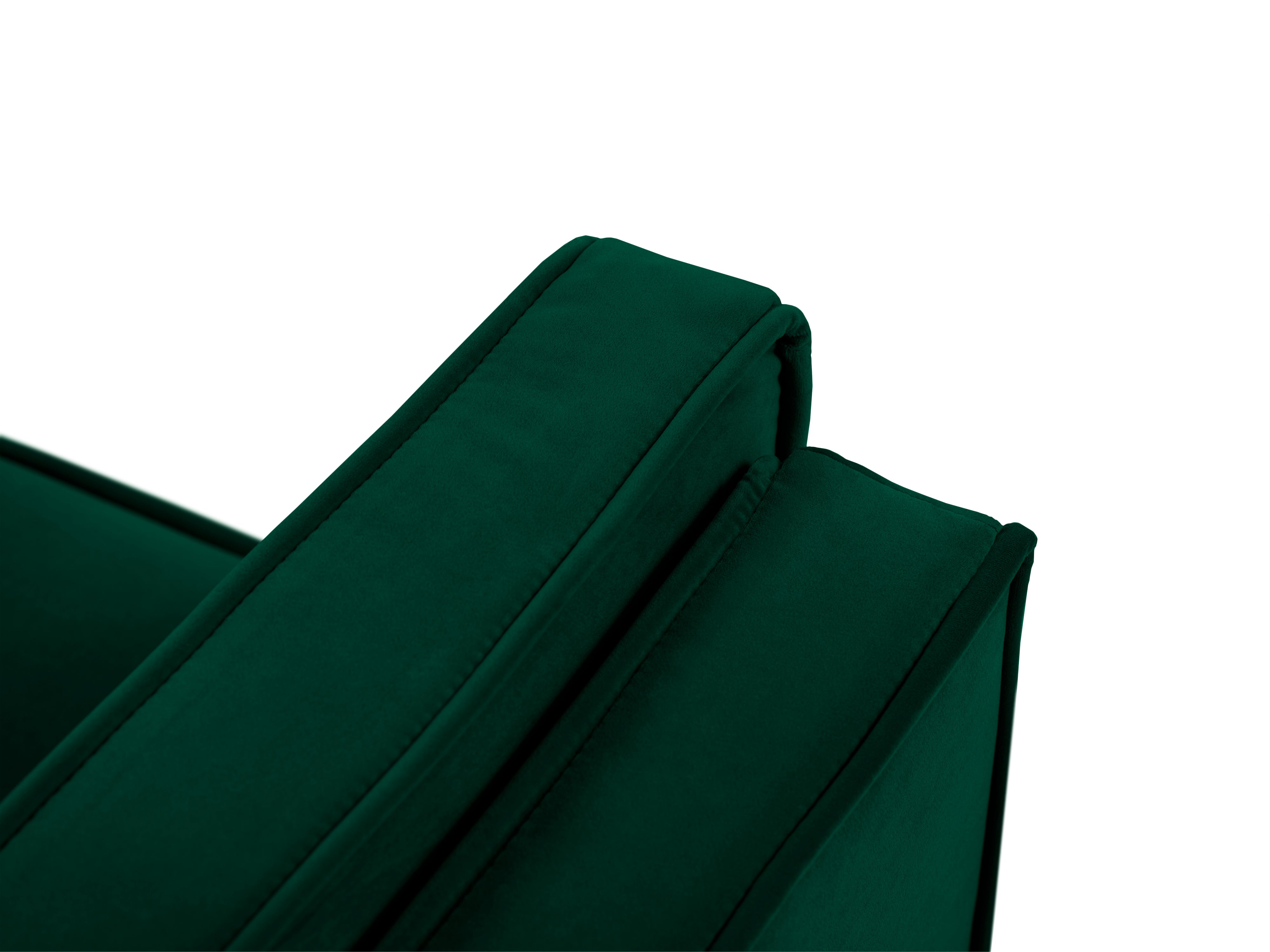 LUIS bottle green velvet 3-seater sofa with black base