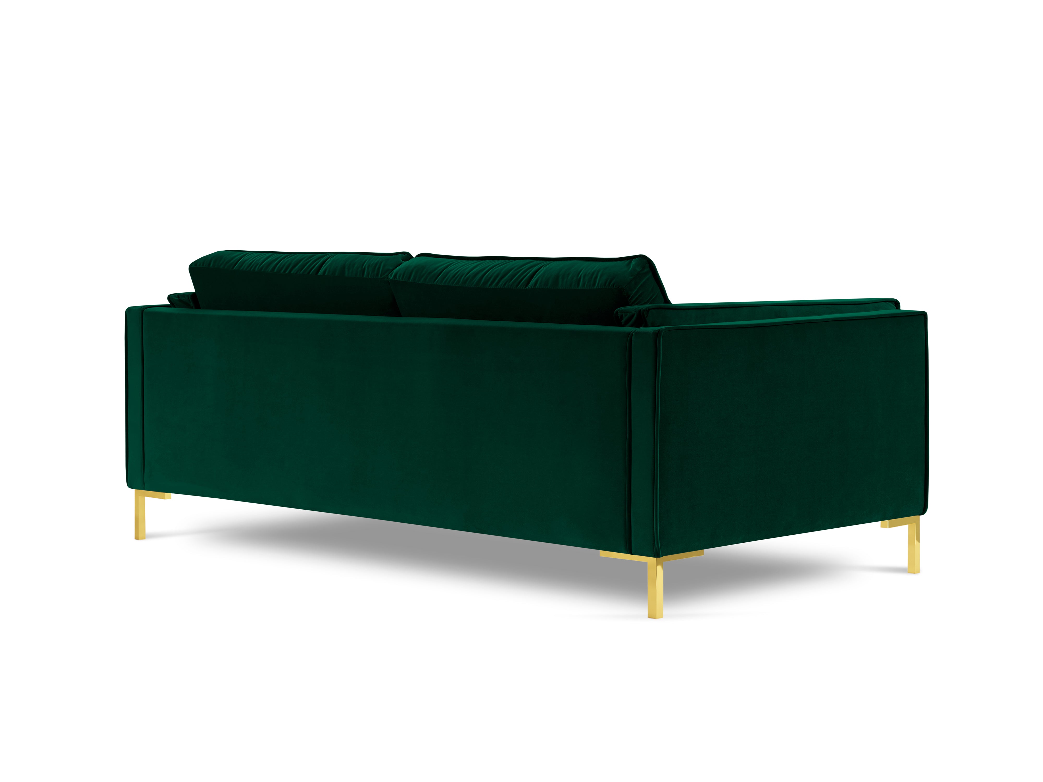 LUIS bottle green velvet 4-seater sofa with gold base