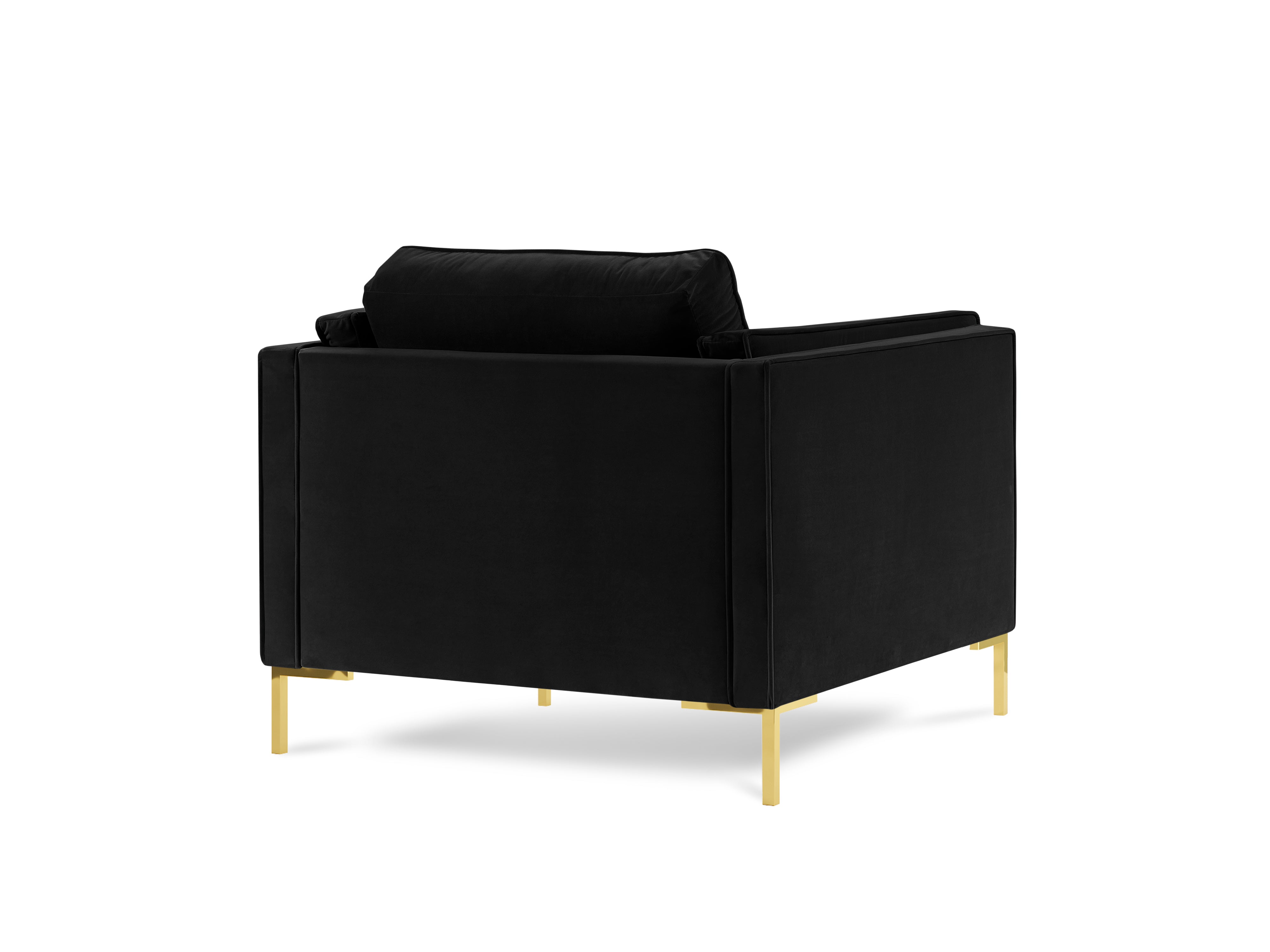 LUIS black velvet armchair with gold base