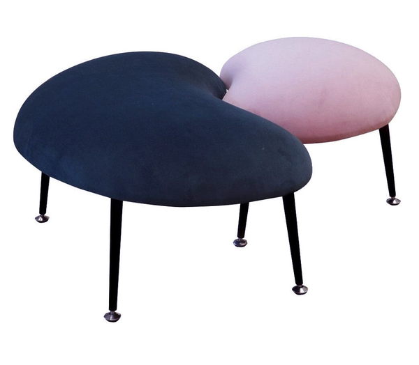 PLUM pouffes blue with pink, Happy Barok, Eye on Design