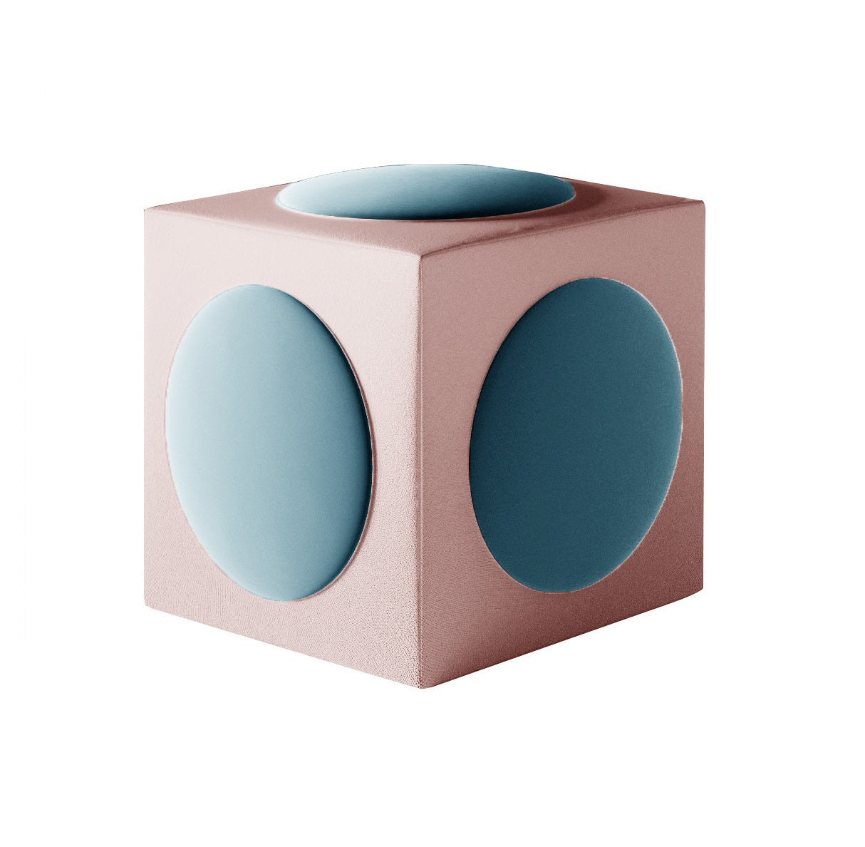 CACKO NO 2 pouffe in blue with pink