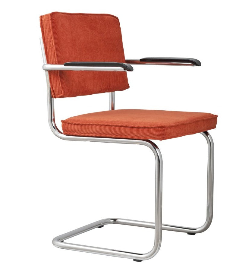 RIDGE RIB chair with armrests orange