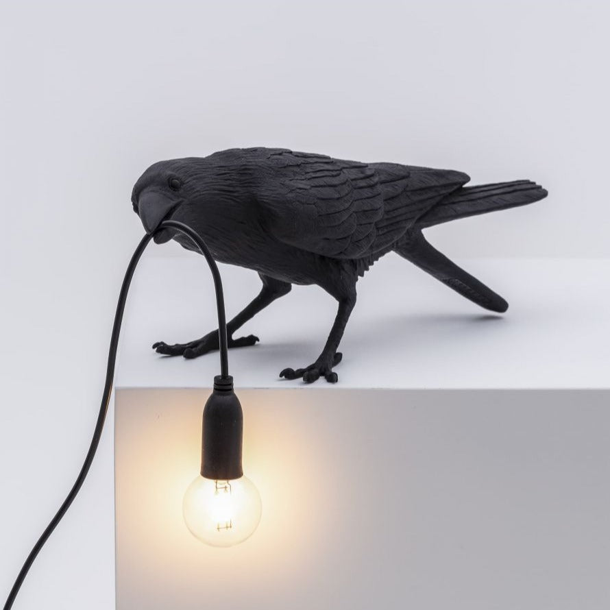 BIRD PLAYING lamp black