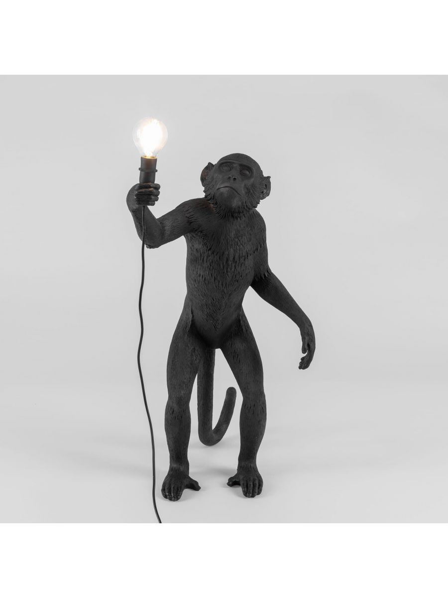 MONKEY STANDING lamp black