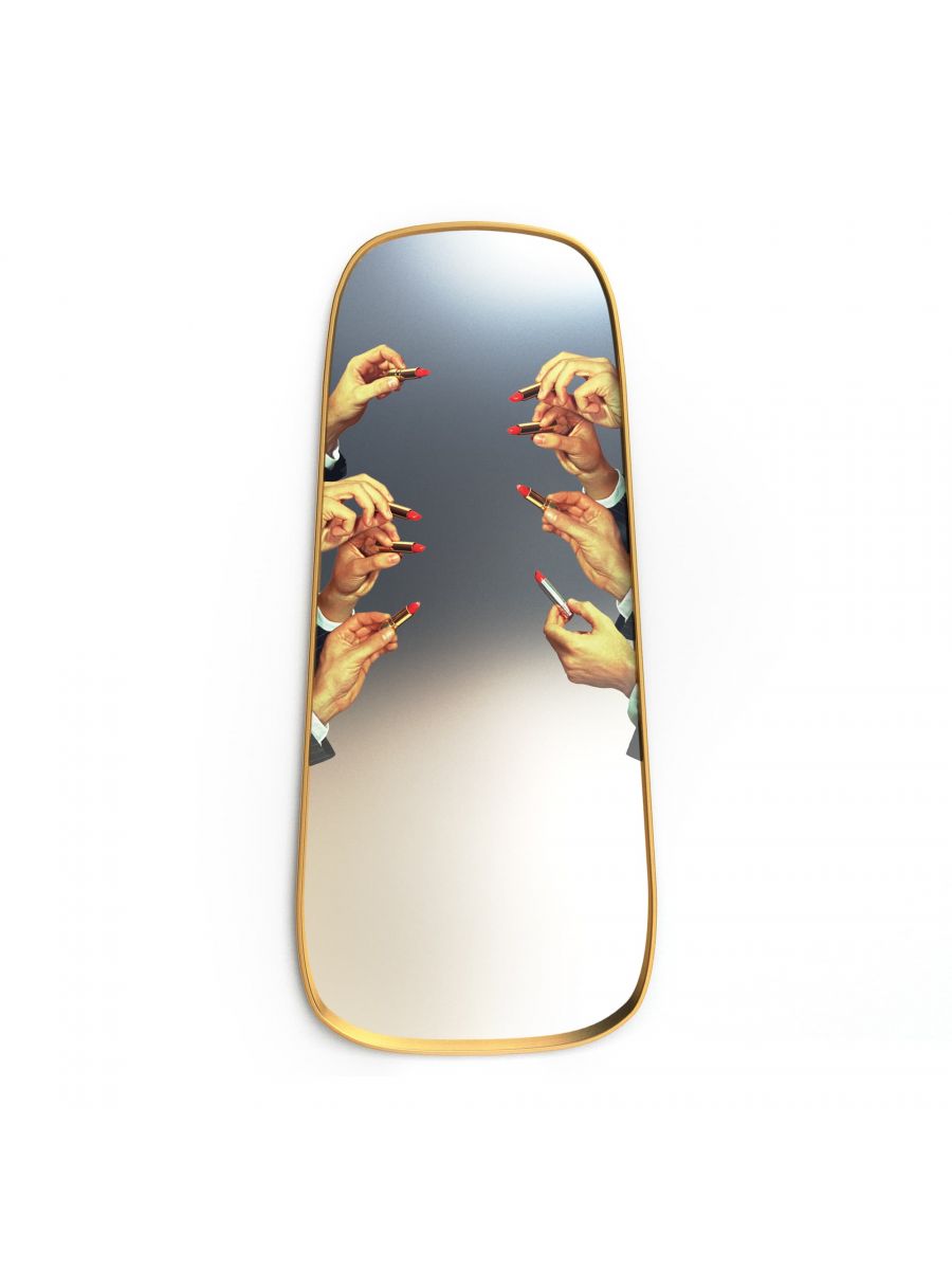 LIPSTICKS mirror in golden frame