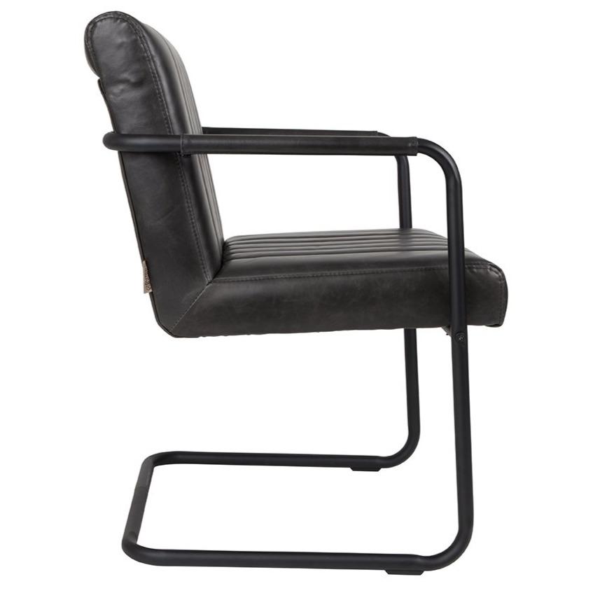 STITCHED eco leather armchair black, Dutchbone, Eye on Design