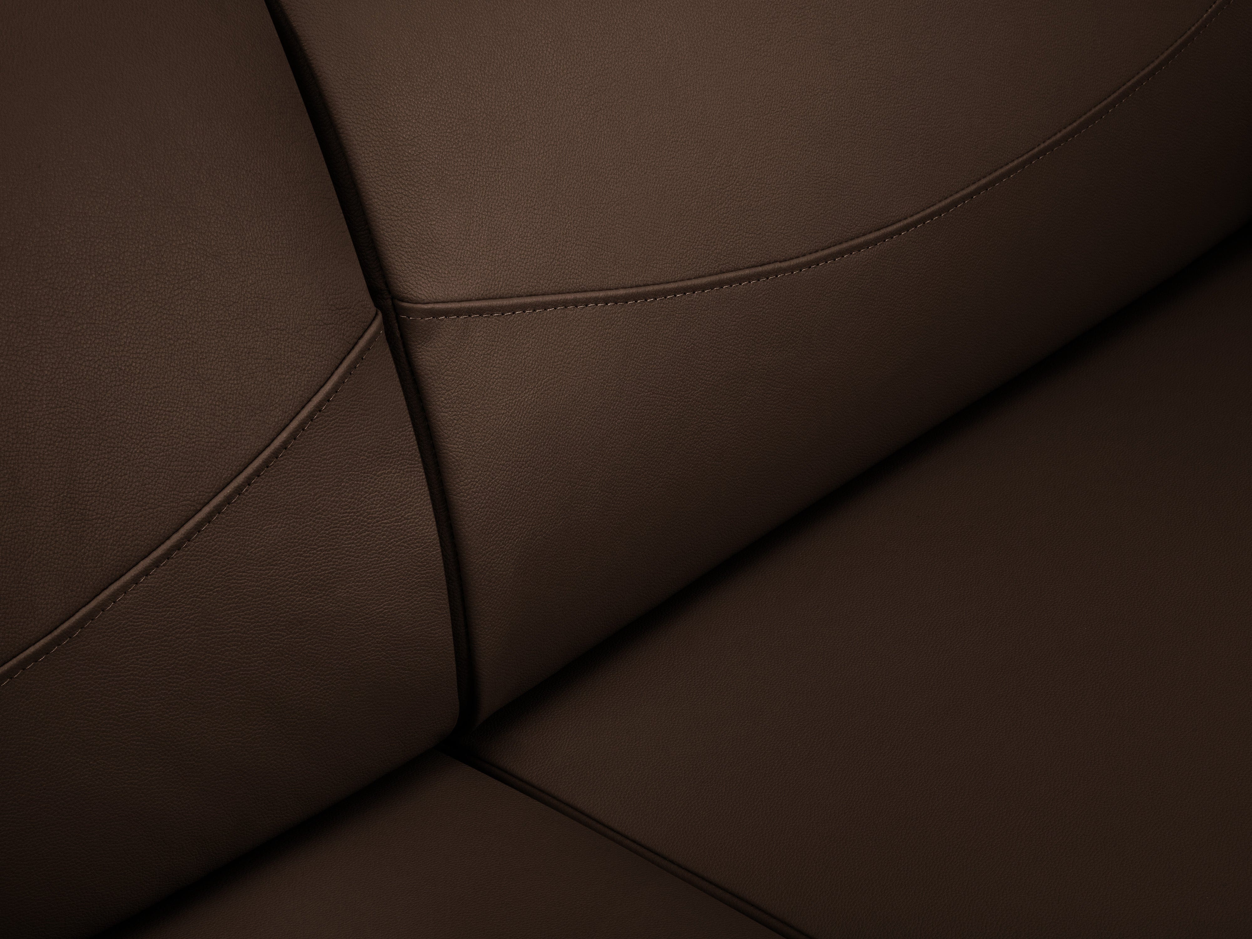 Genuine Leather Sofa, "Neso", 2 Seats, 175x90x76
 ,Brown,Black Metal, Windsor & Co, Eye on Design