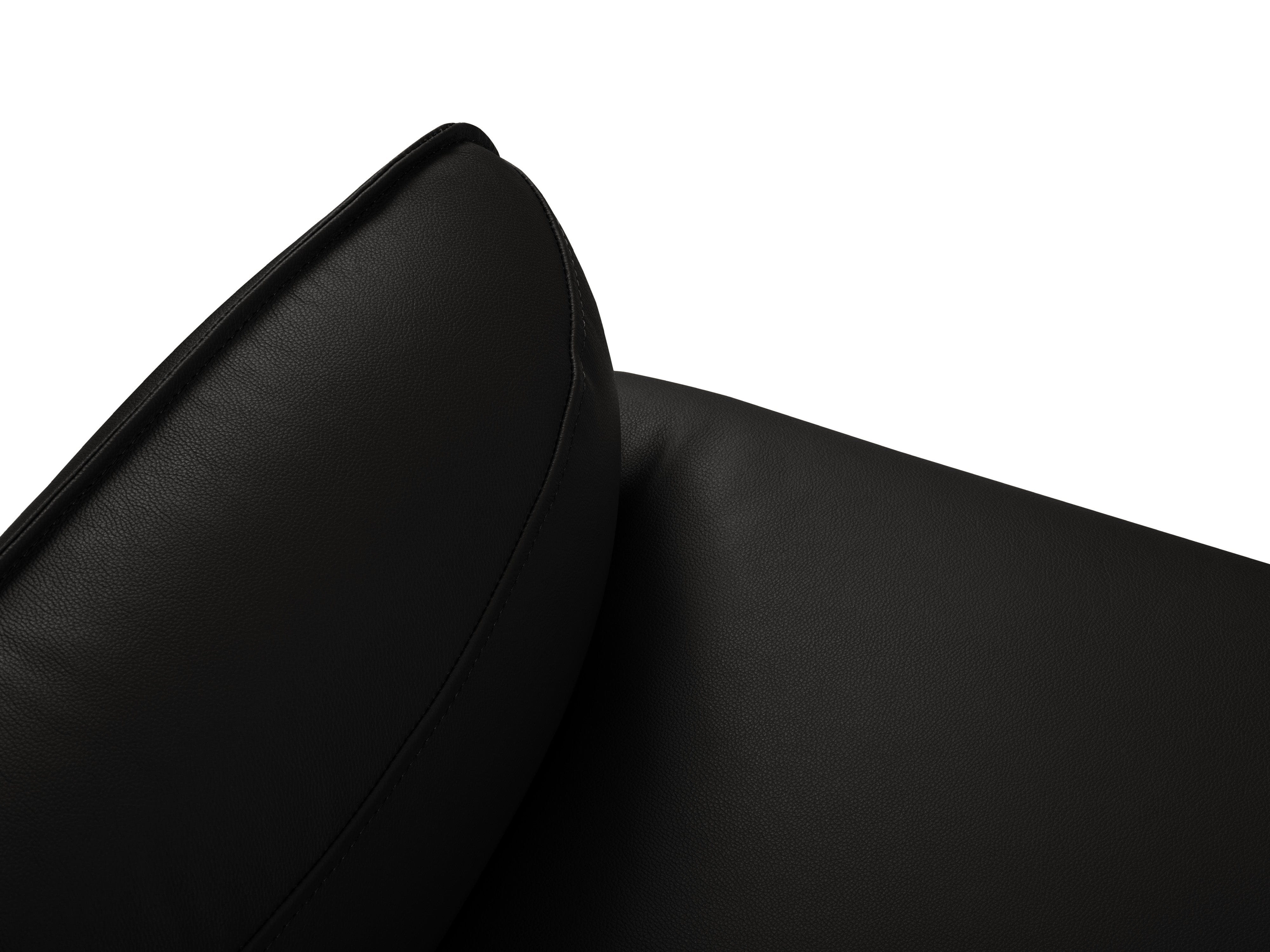 Genuine Leather Sofa, "Neso", 2 Seats, 175x90x76
 ,Black,Black Metal, Windsor & Co, Eye on Design