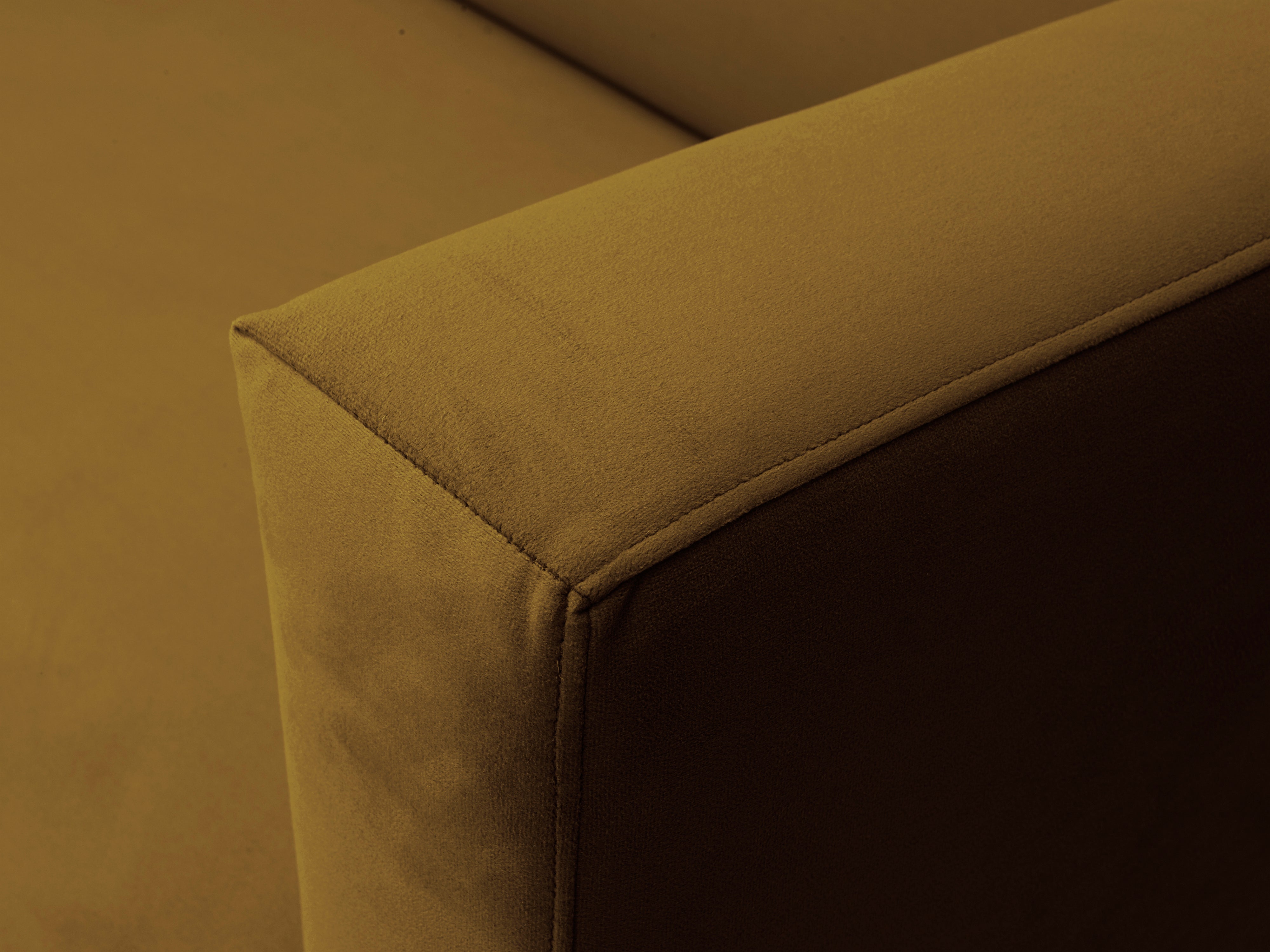 Velvet Sofa, "Neptune", 2 Seats, 145x79x76
 ,Yellow,Black Metal Frame, Windsor & Co, Eye on Design
