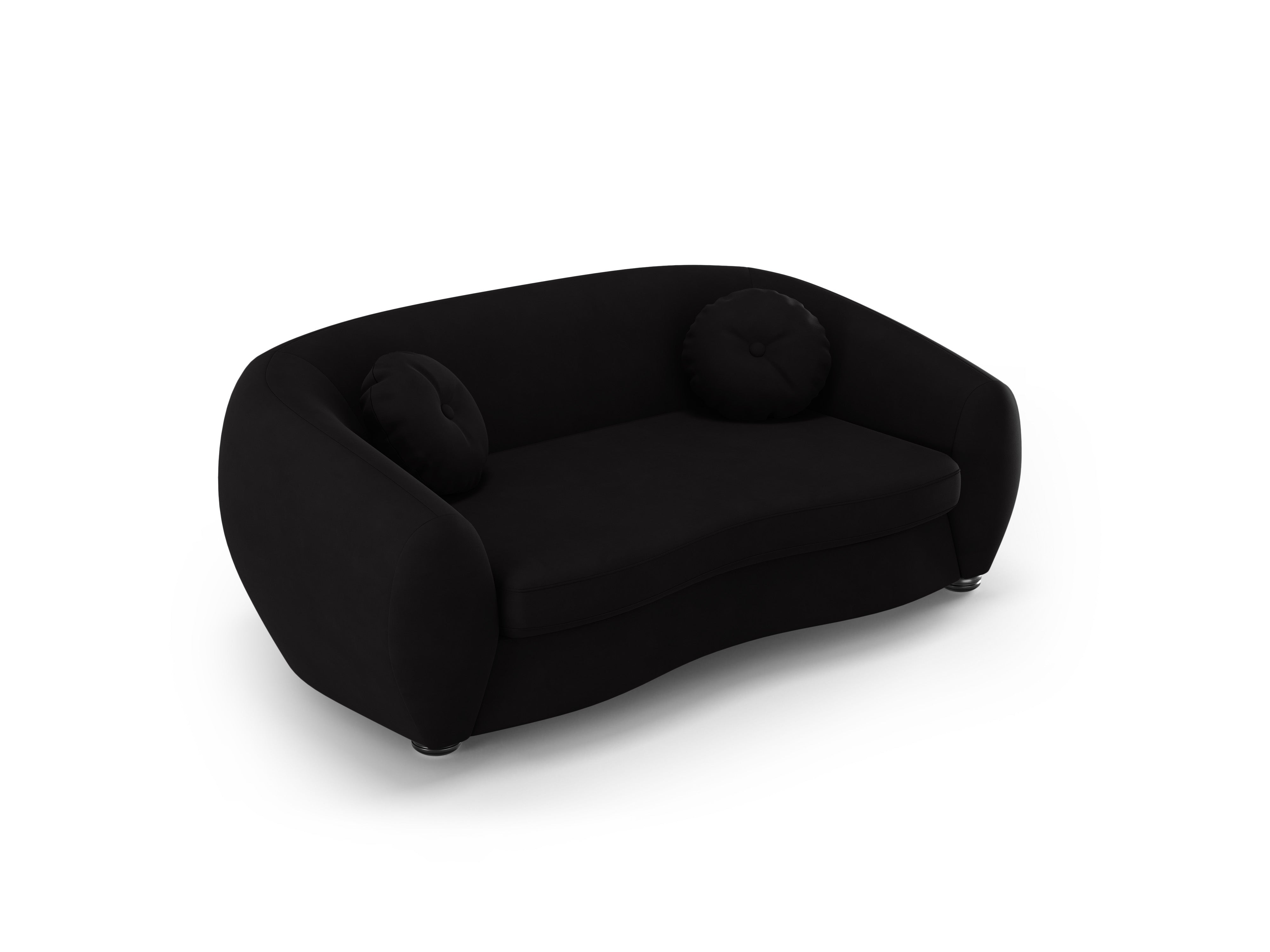 Sofa aksamitna 2-osobowa ELARA czarny, Windsor & Co, Eye on Design