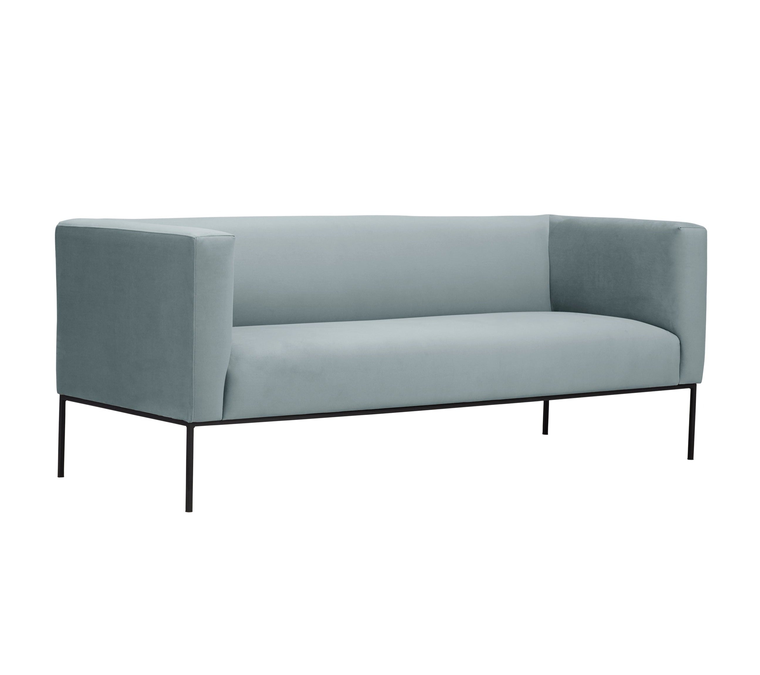 Velvet Sofa, "Neptune", 3 Seats, 195x79x76
 ,Grey,Black Metal Frame, Windsor & Co, Eye on Design