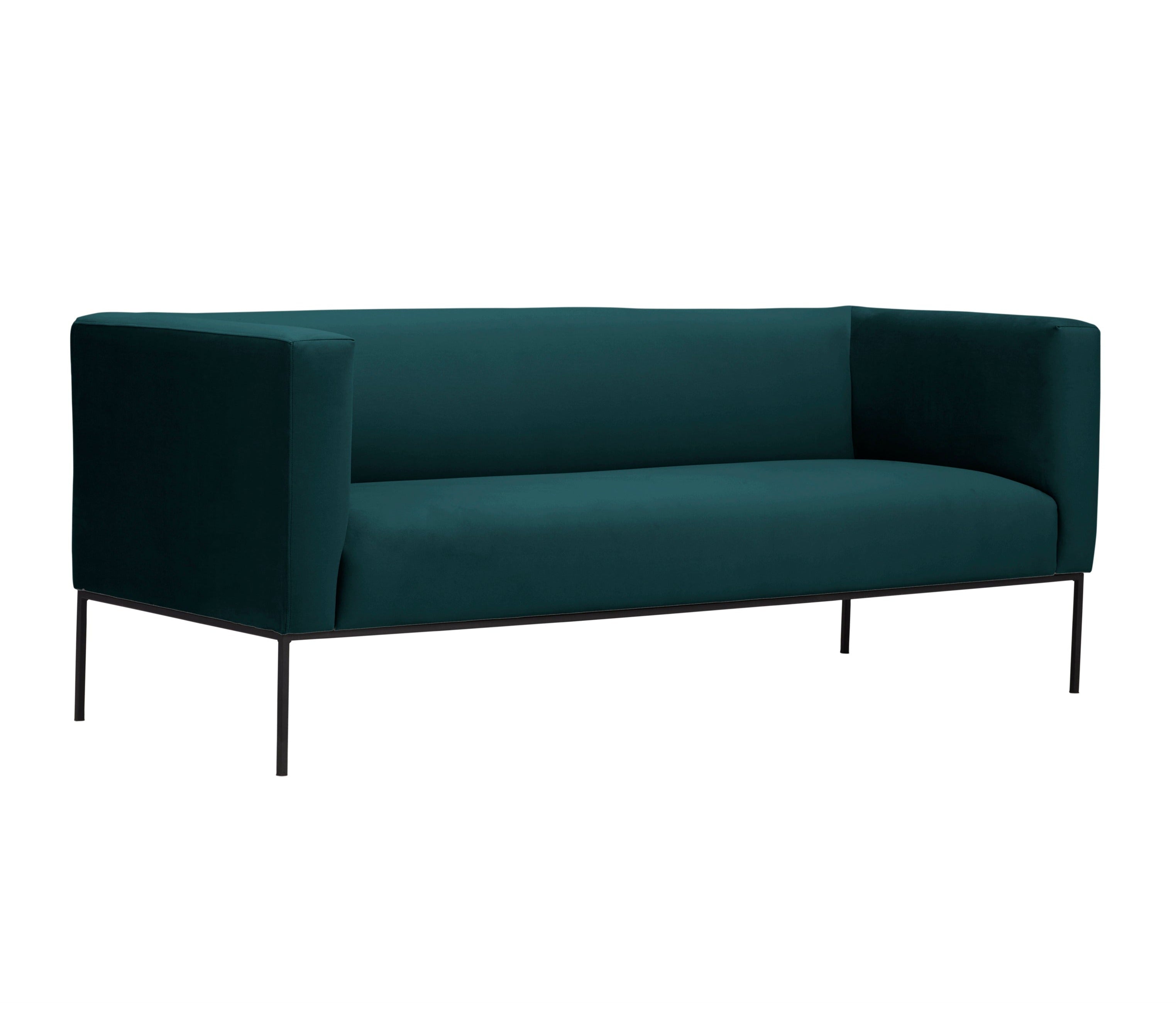 Velvet Sofa, "Neptune", 3 Seats, 195x79x76
 ,Petrol,Black Metal Frame, Windsor & Co, Eye on Design