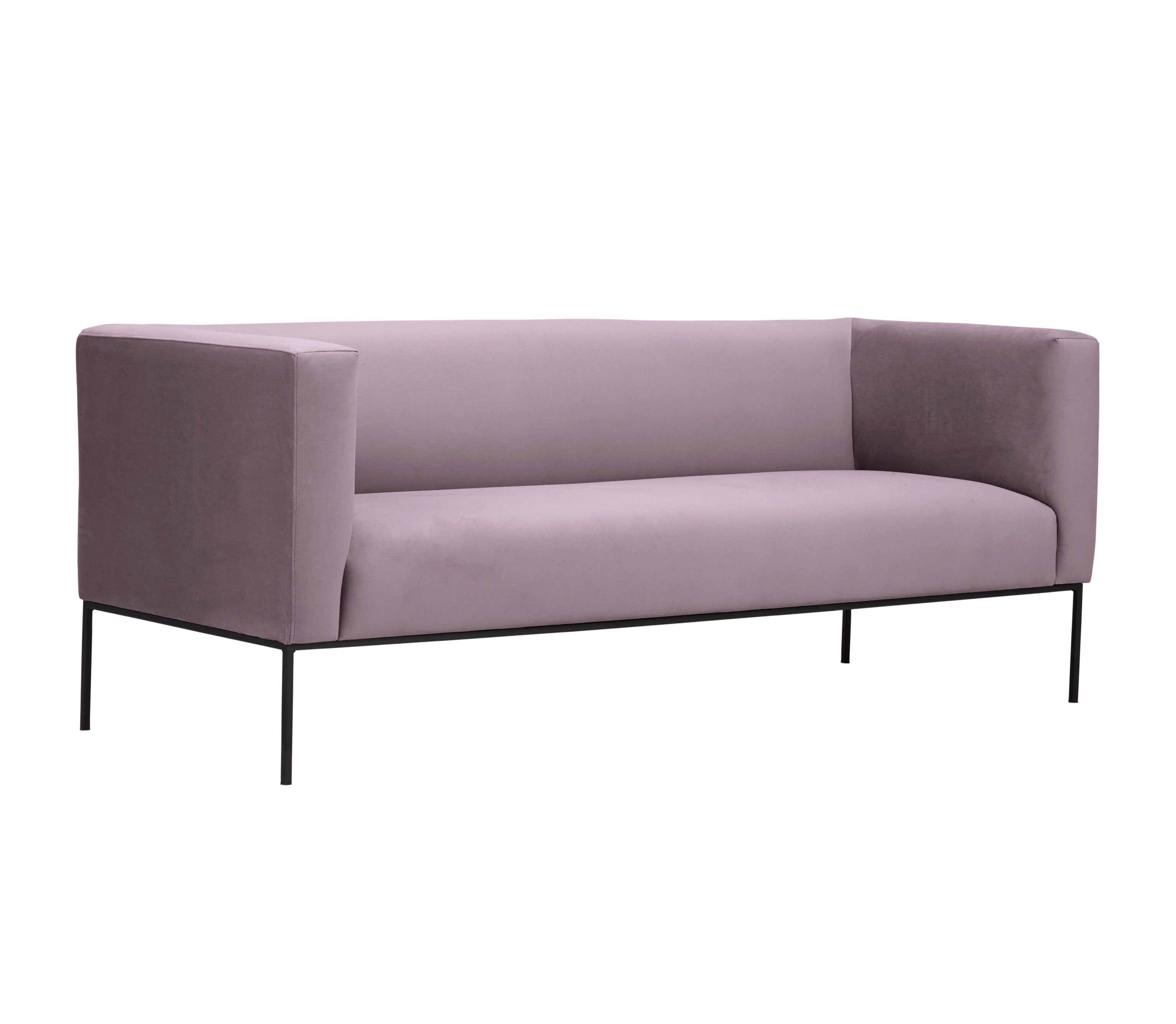 Velvet Sofa, "Neptune", 3 Seats, 195x79x76
 ,Pink,Black Metal Frame, Windsor & Co, Eye on Design