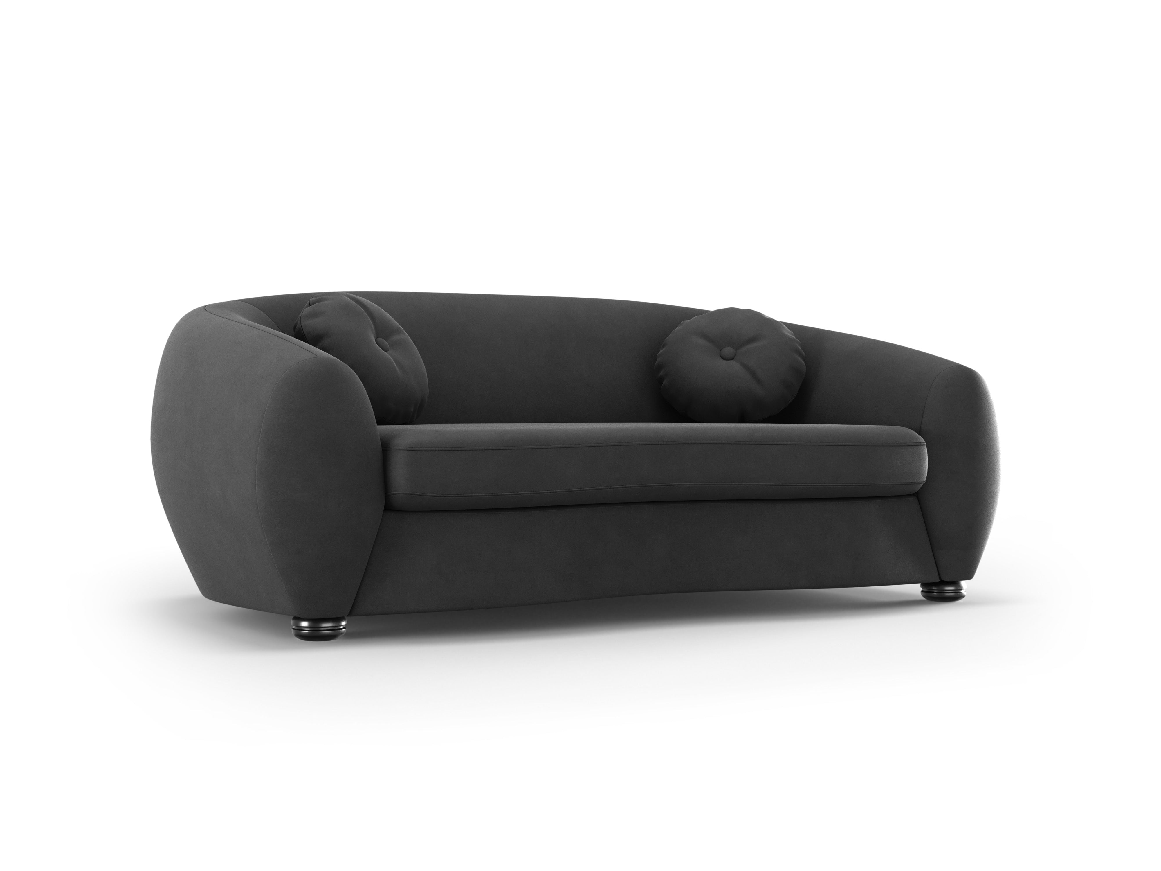 Sofa aksamitna 3-osobowa ELARA szary, Windsor & Co, Eye on Design