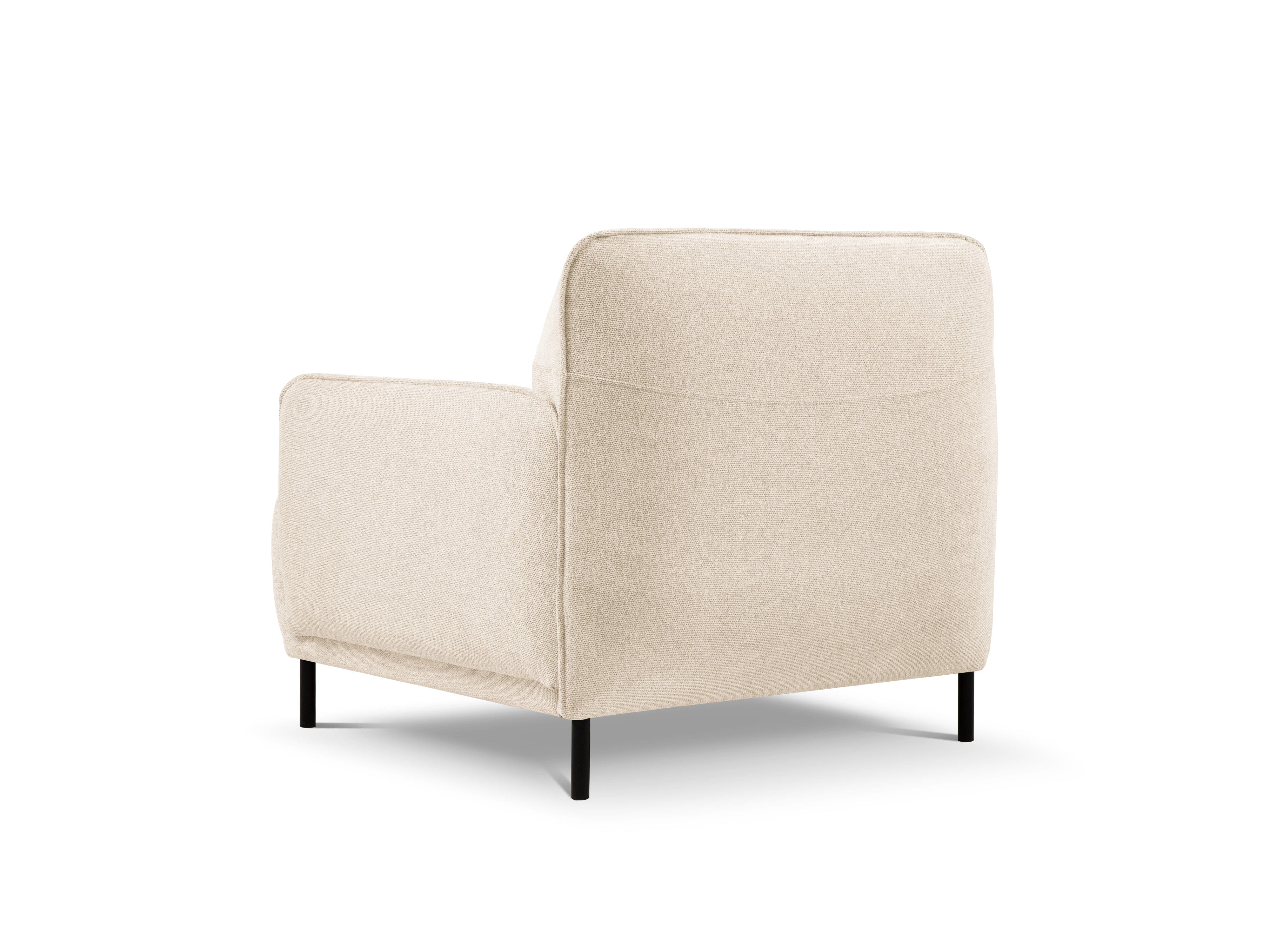 Armchair, "Neso", 1 Seat, 88x90x76
 ,Beige,Black Metal, Windsor & Co, Eye on Design