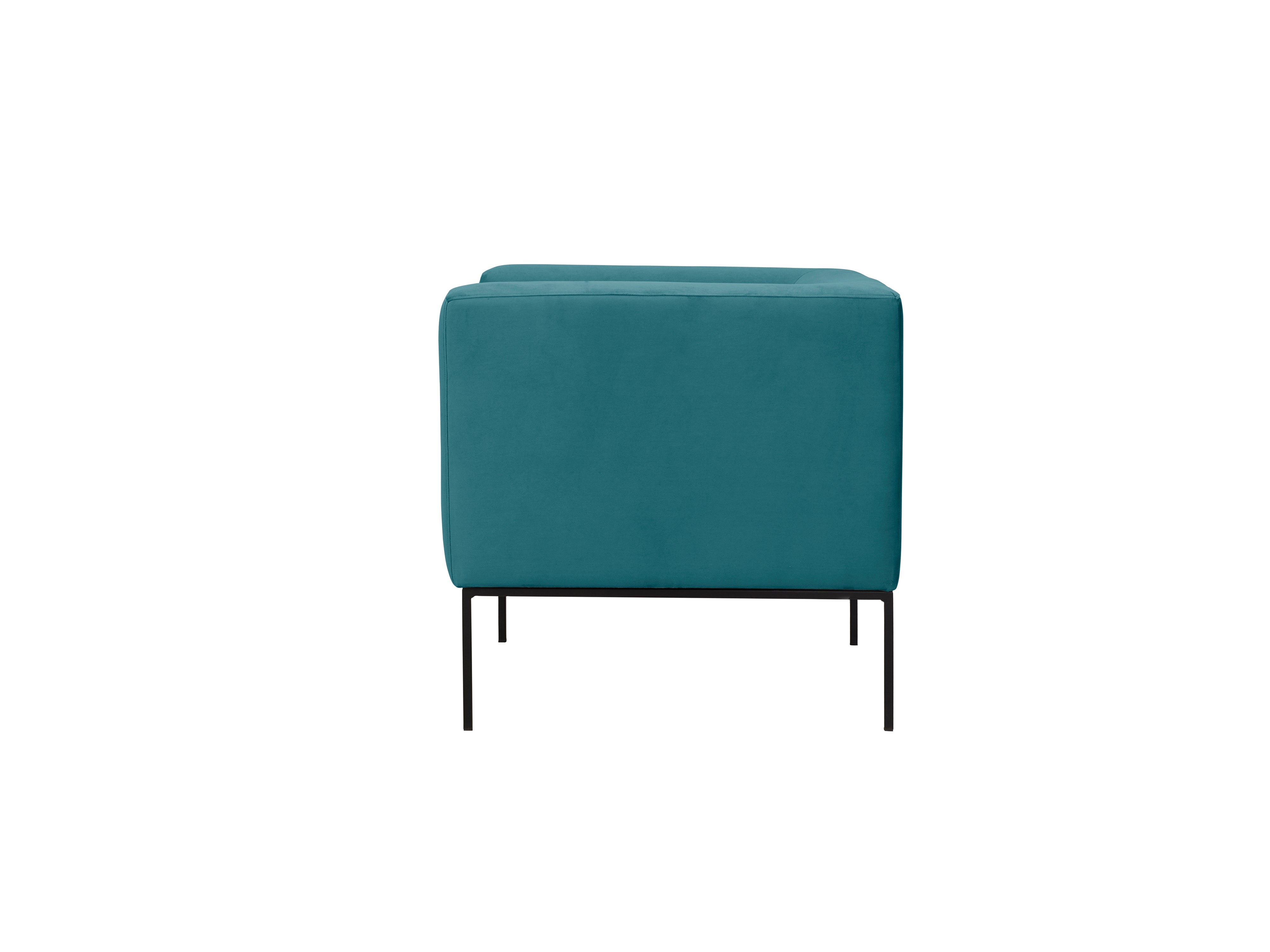 Velvet Armchair, "Neptune", 1 Seat, 85x79x76
 ,Turquoise,Black Metal Frame, Windsor & Co, Eye on Design