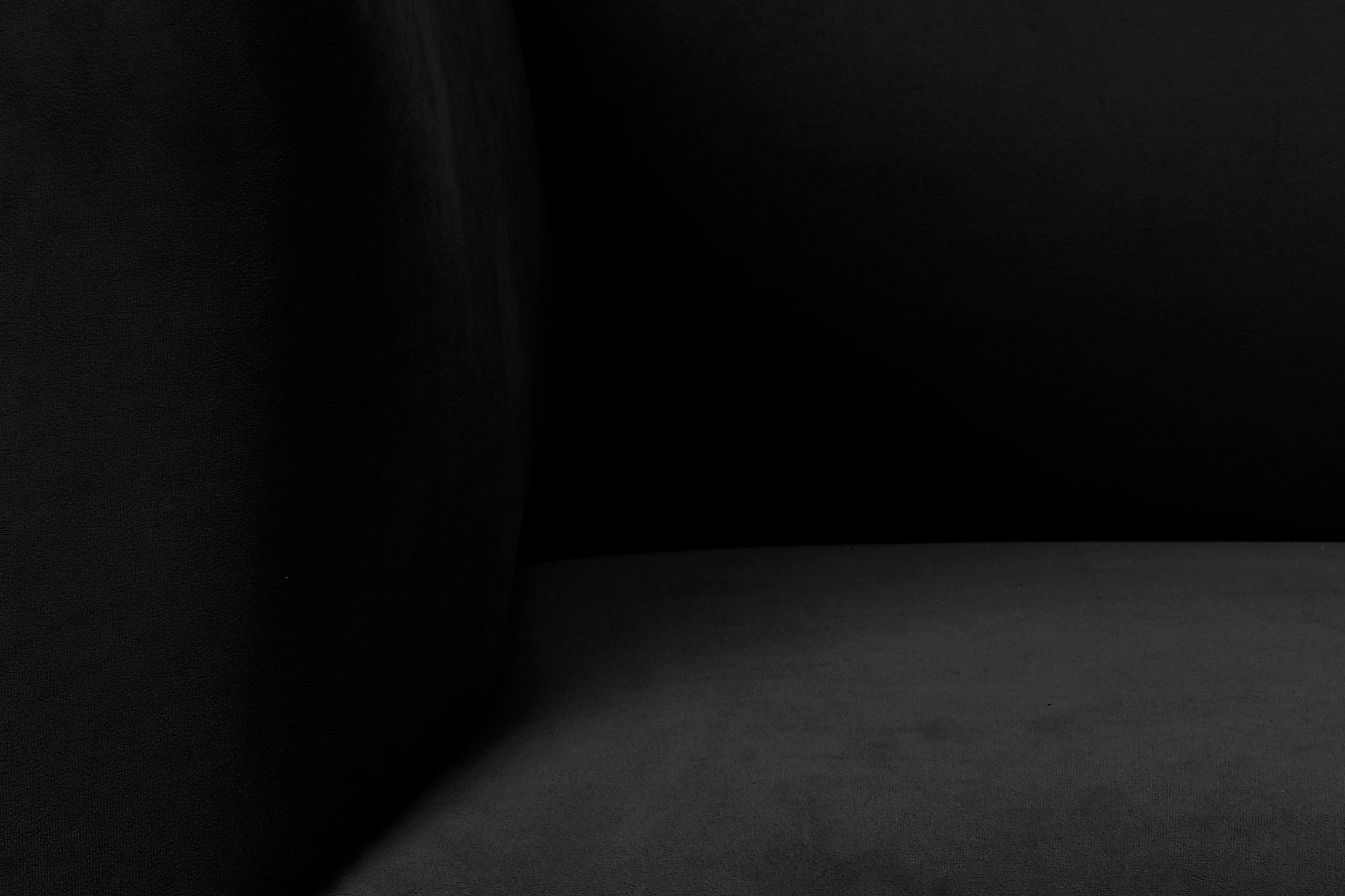 Velvet Armchair, "Neptune", 1 Seat, 85x79x76
 ,Black,Black Metal Frame, Windsor & Co, Eye on Design