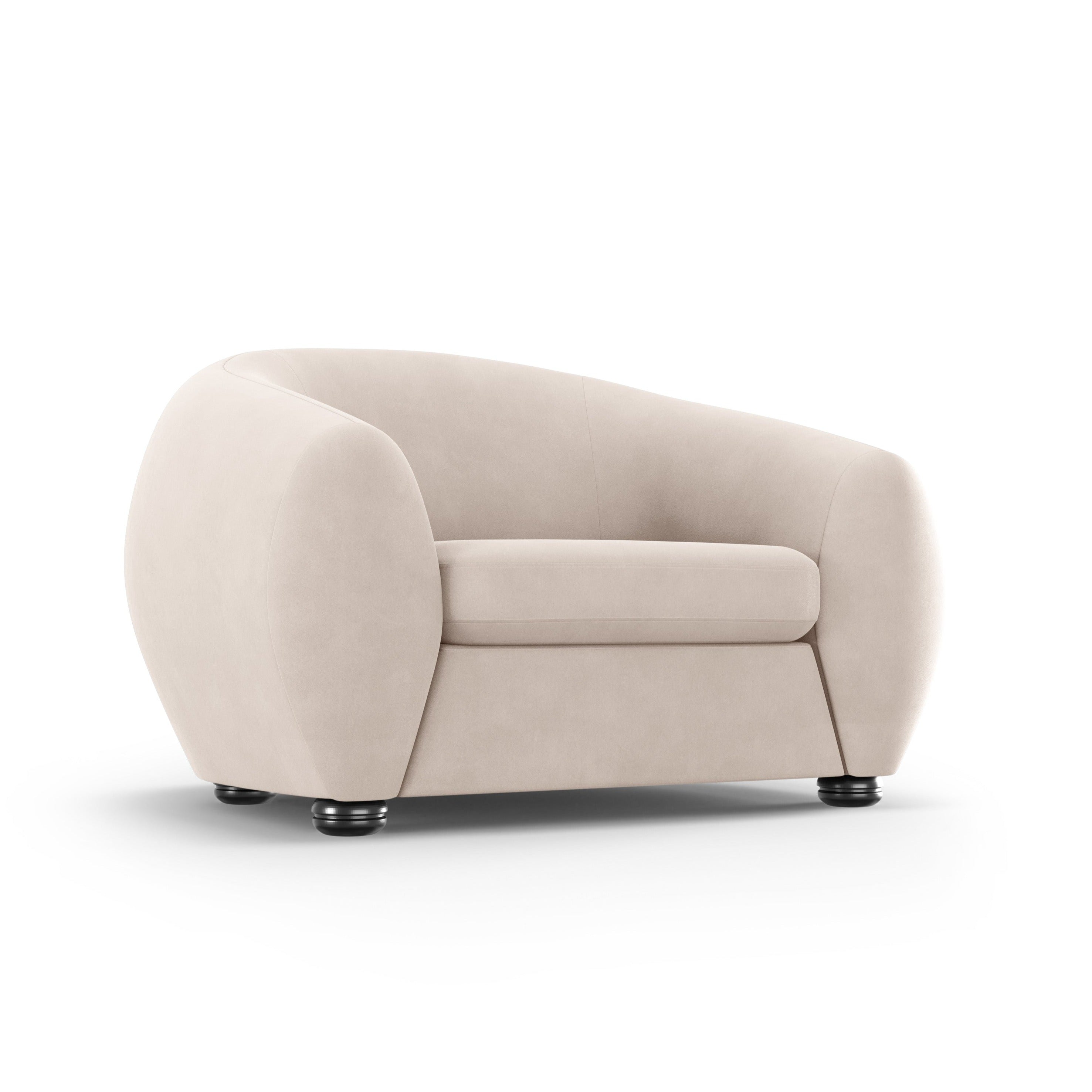 Fotel aksamitny ELARA beżowy, Windsor & Co, Eye on Design