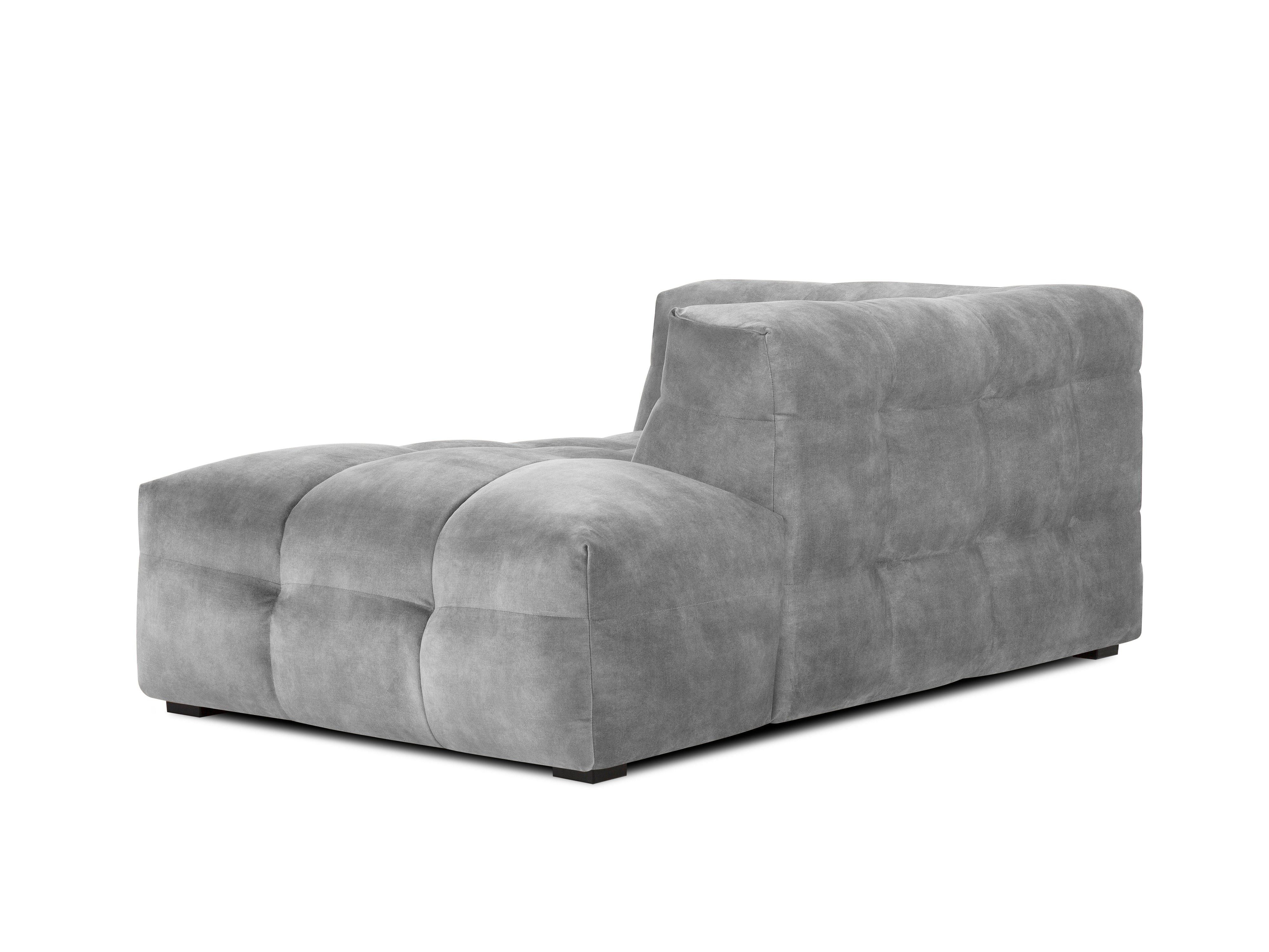 Velvet chaise longue VESTA grey
