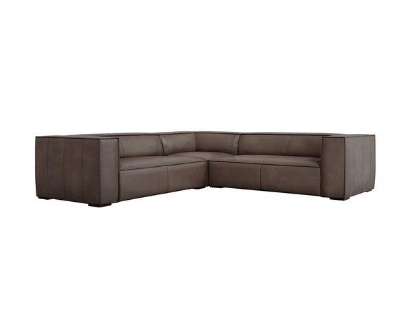 Sofa narożna skórzana MADAME oliwkowy brąz, Windsor & Co, Eye on Design