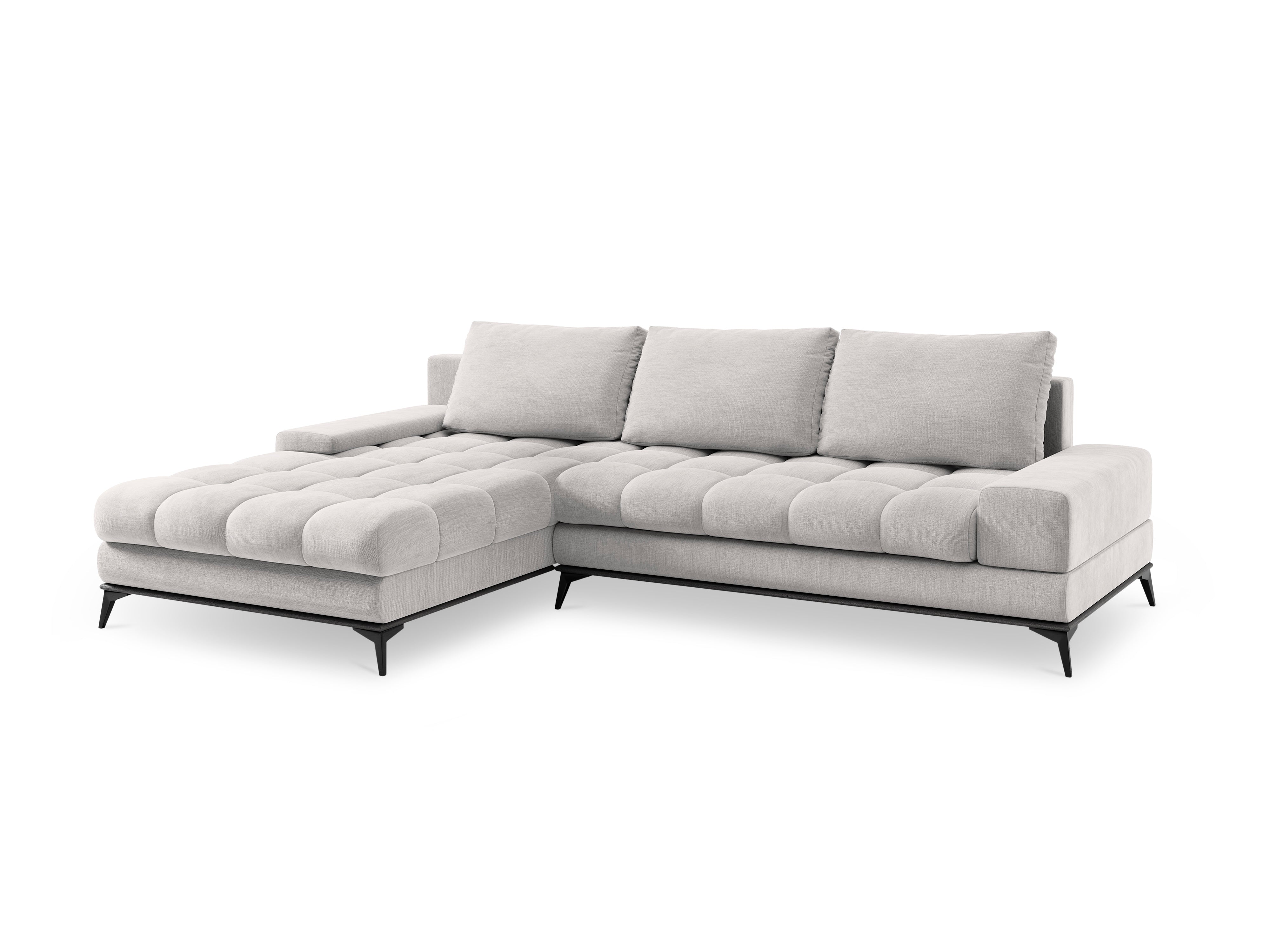 Corner sofa with a sleeping function left DENEB light grey