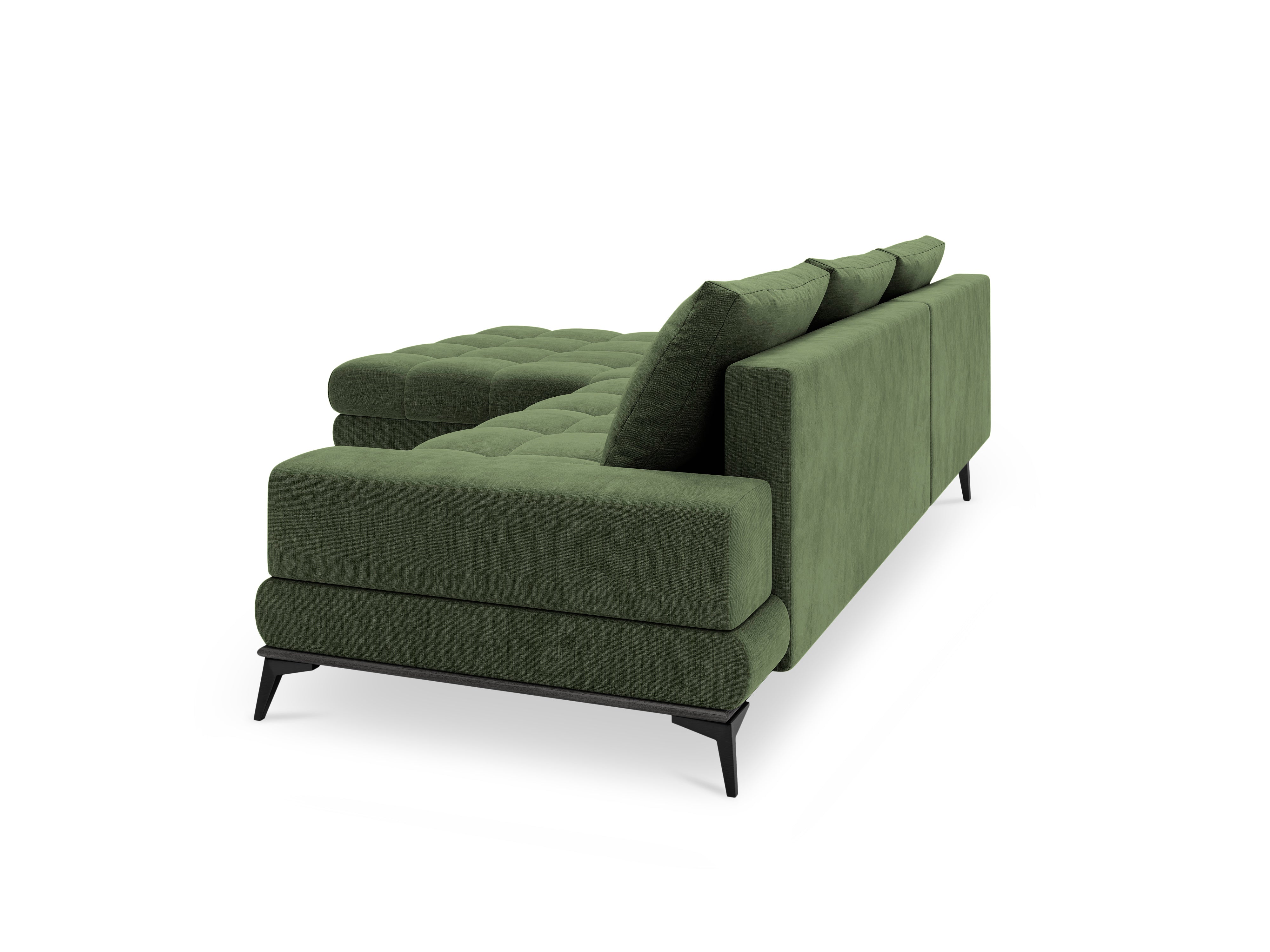 Corner sofa with a sleeping function left DENEB green