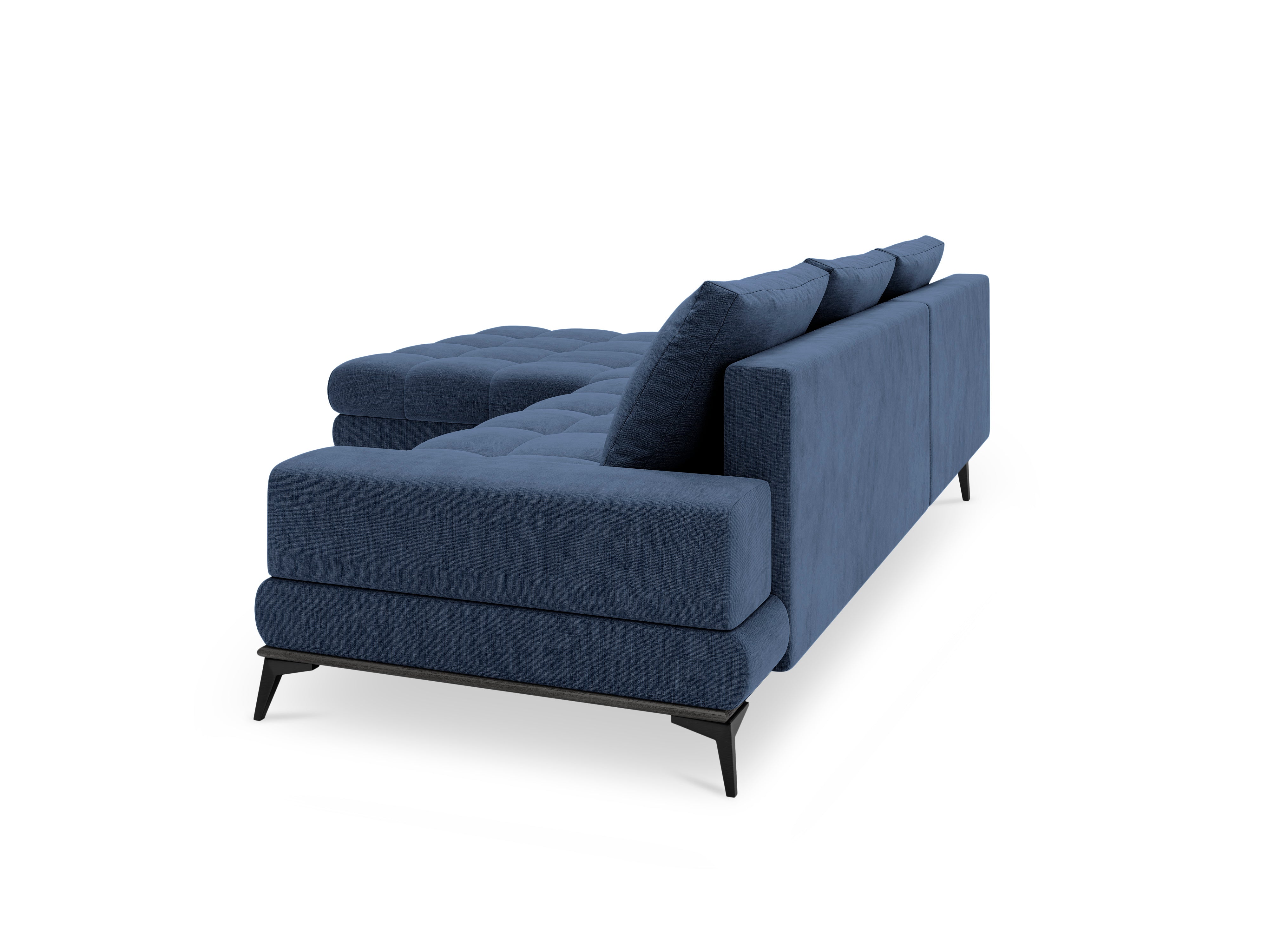 Corner sofa with a sleeping function left DENEB blue