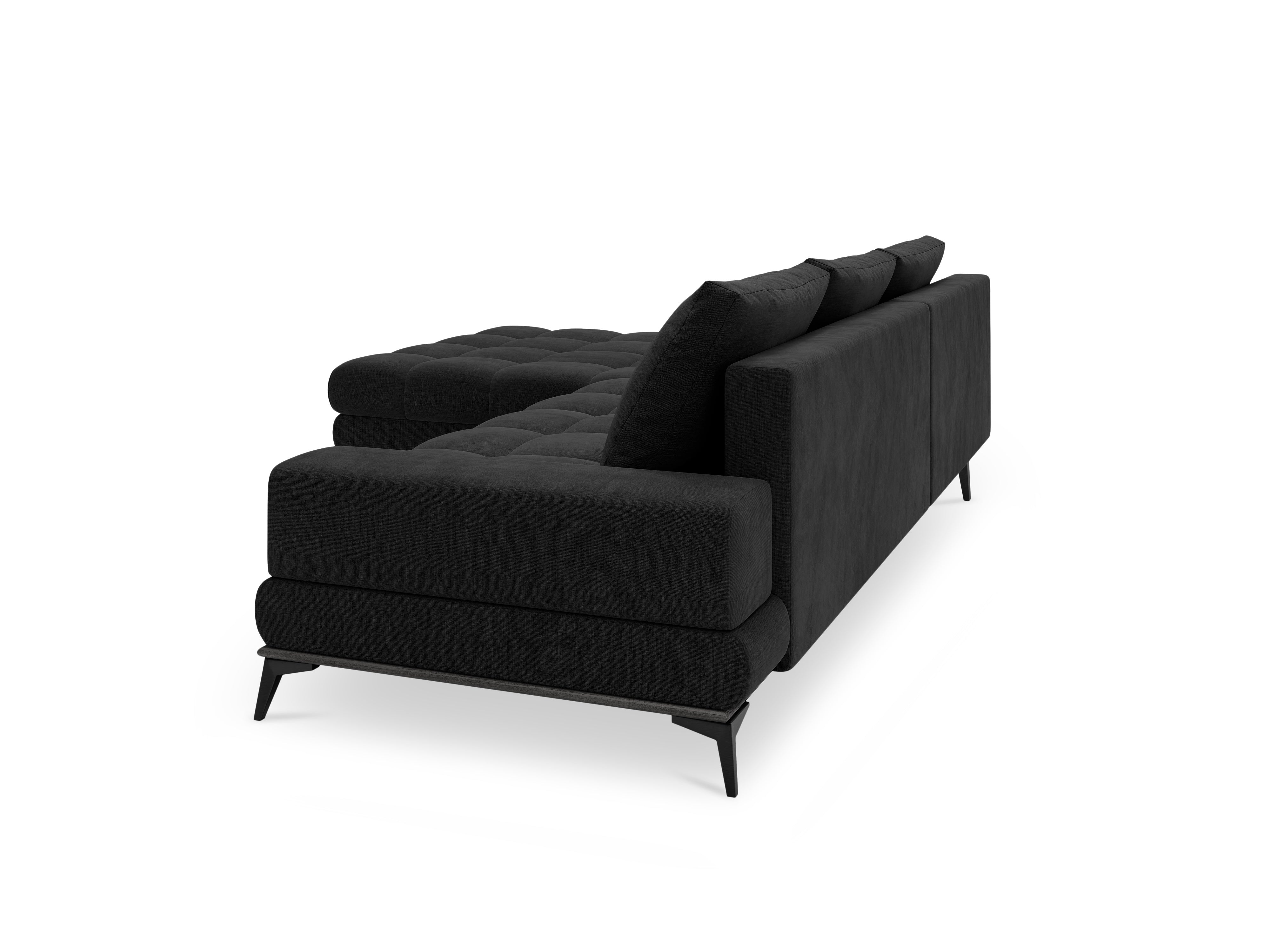 Corner sofa with a sleeping function left DENEB black