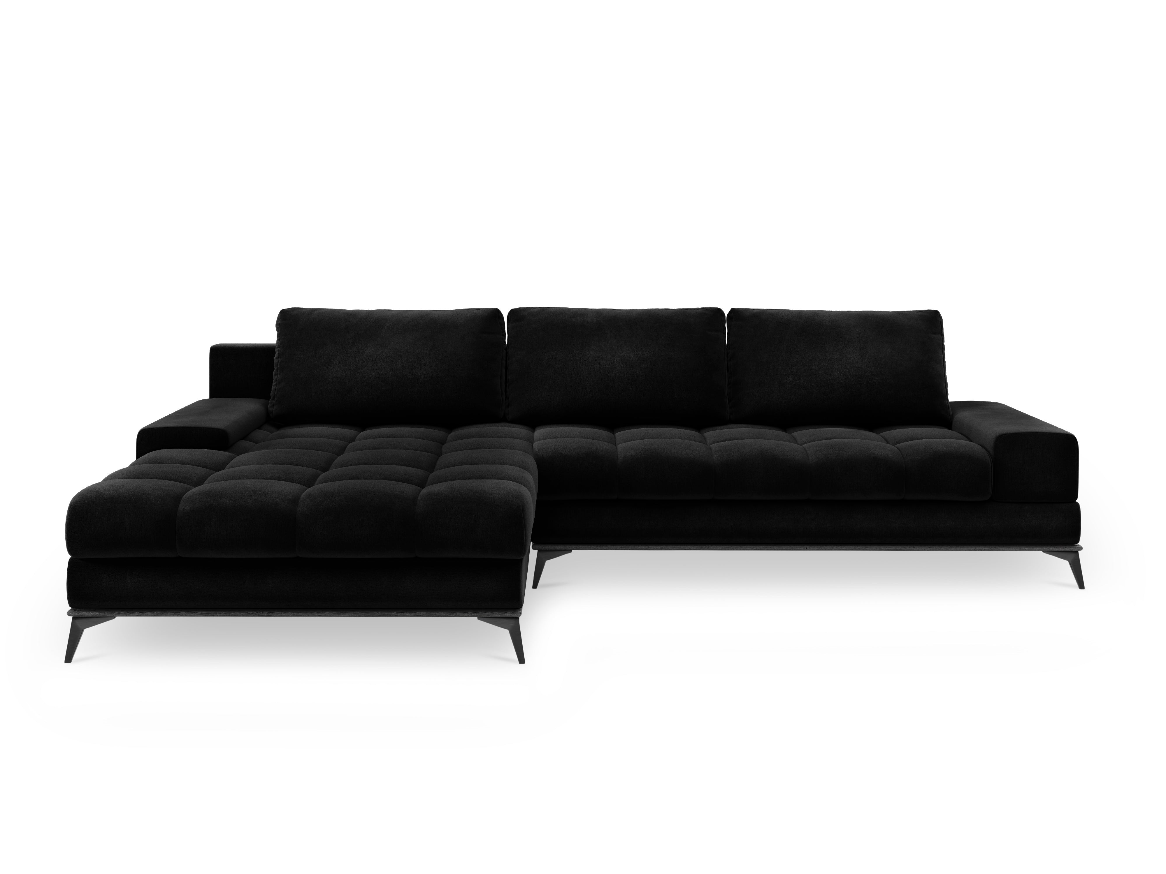 Left-hand velvet sofa bed DENEB black, Windsor & Co, Eye on Design