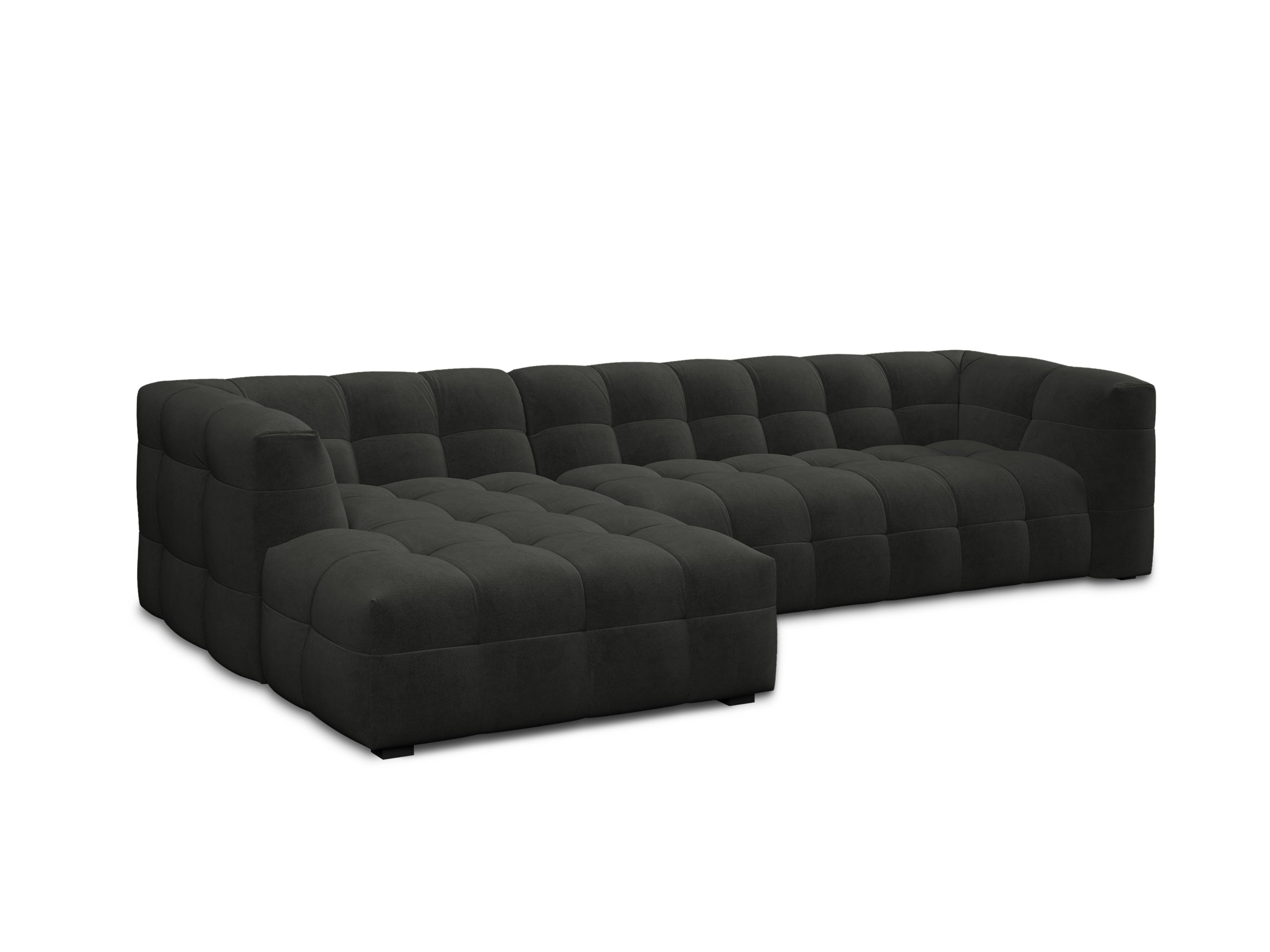Velvet corner sofa VESTA dark grey