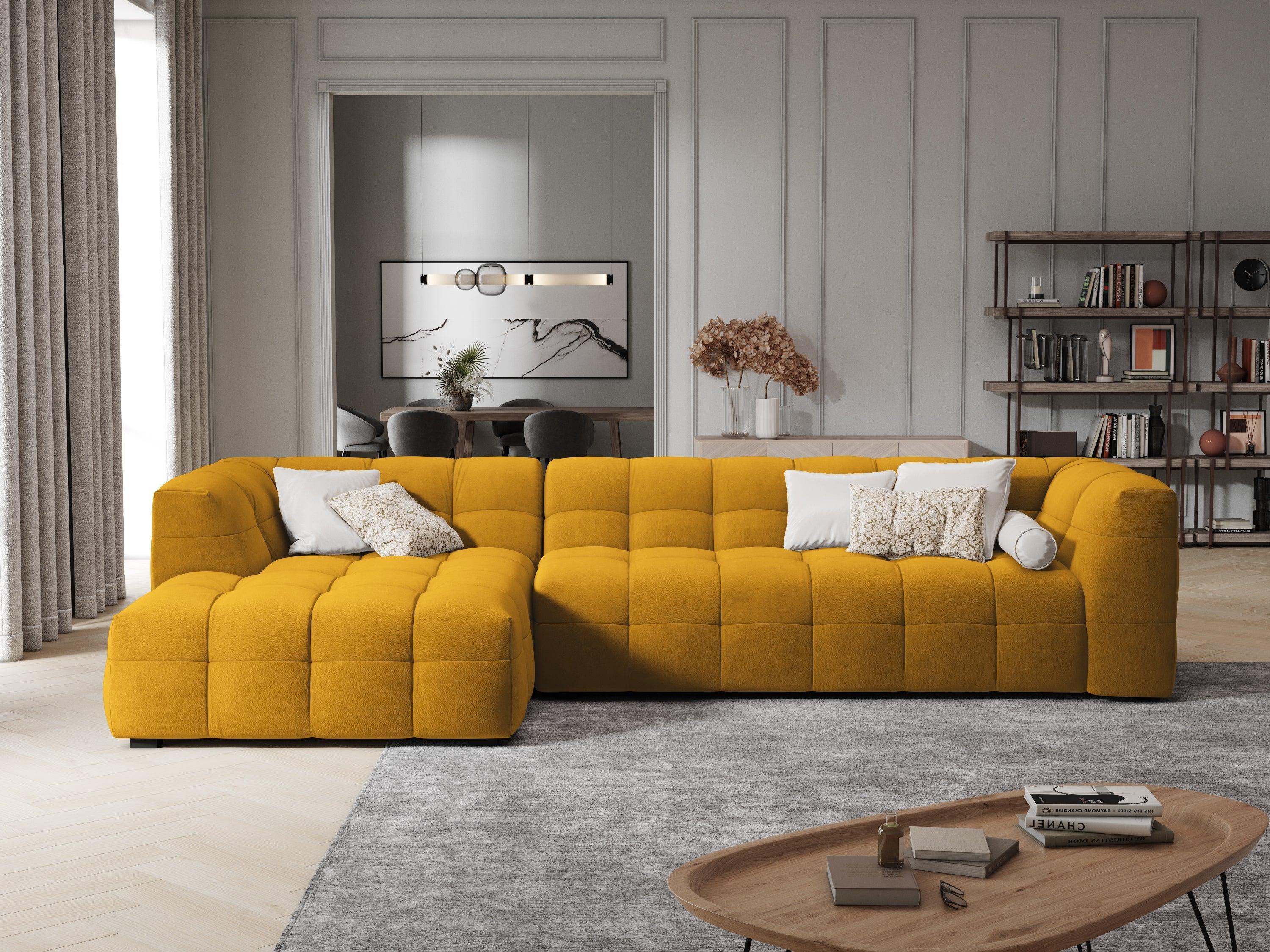 Velvet corner sofa VESTA yellow