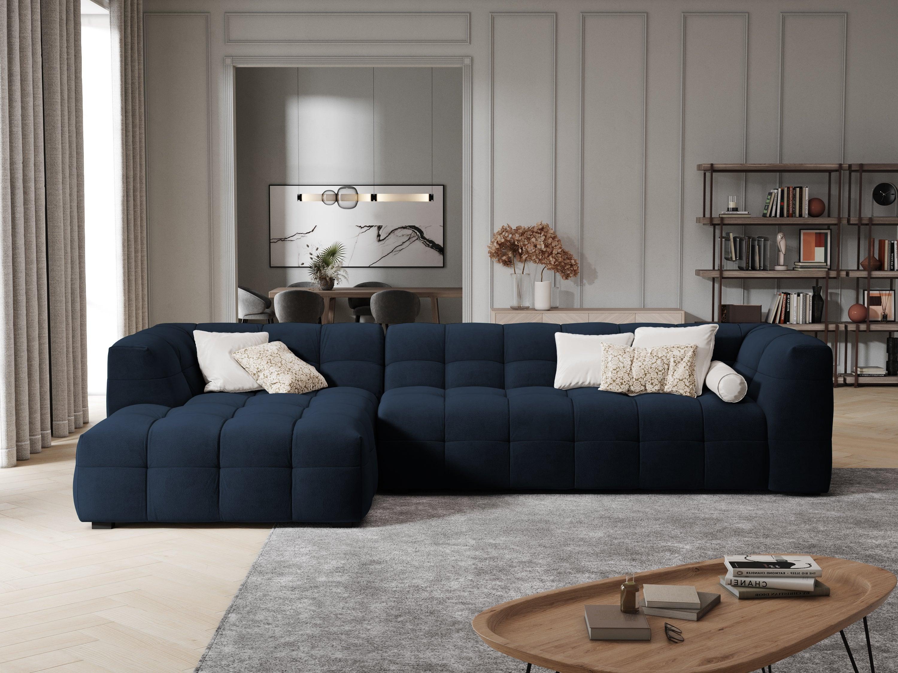 Velvet corner sofa VESTA royal blue