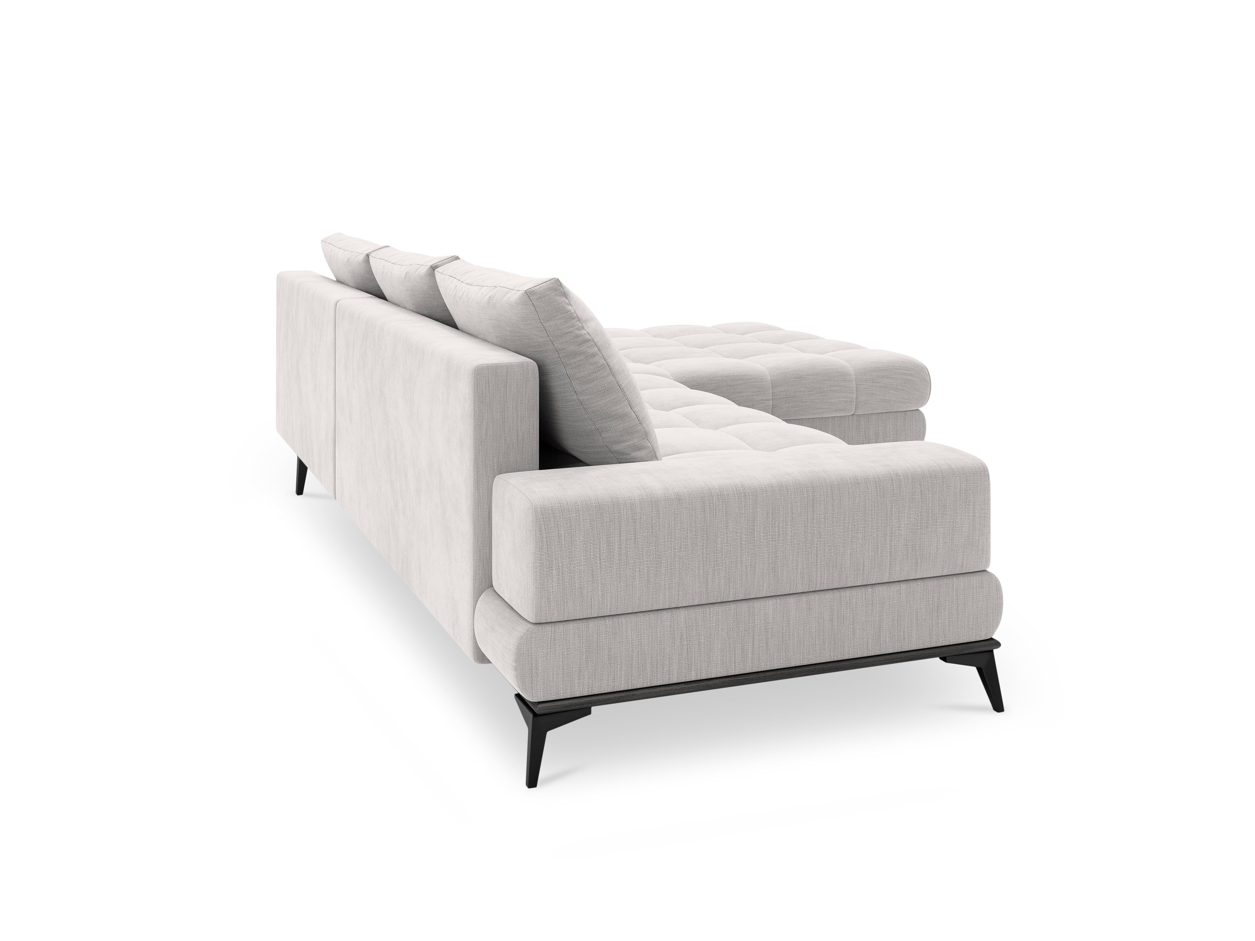 Corner sofa with a sleeping function right DENEB light grey