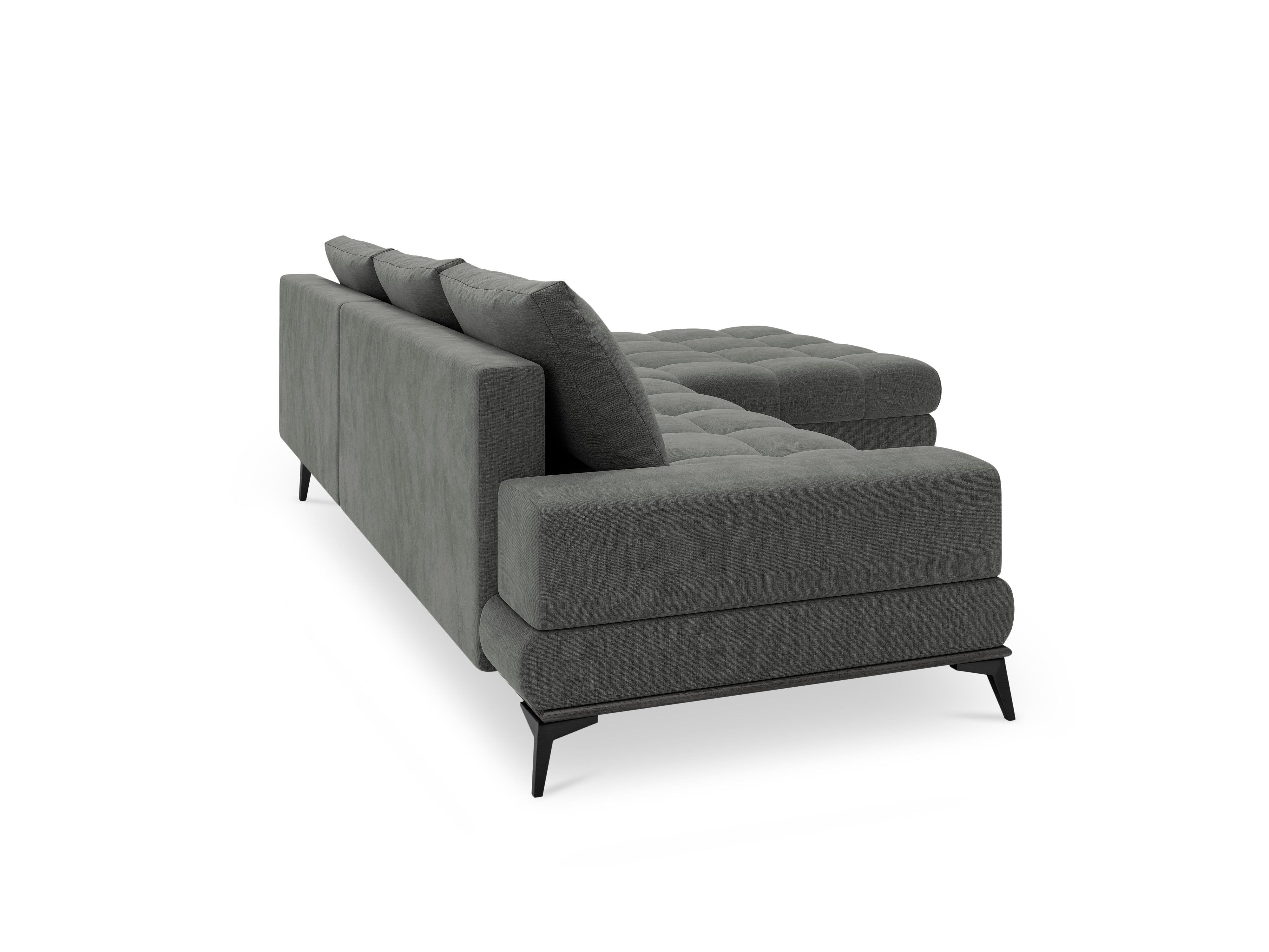 Corner sofa with a sleeping function right DENEB grey