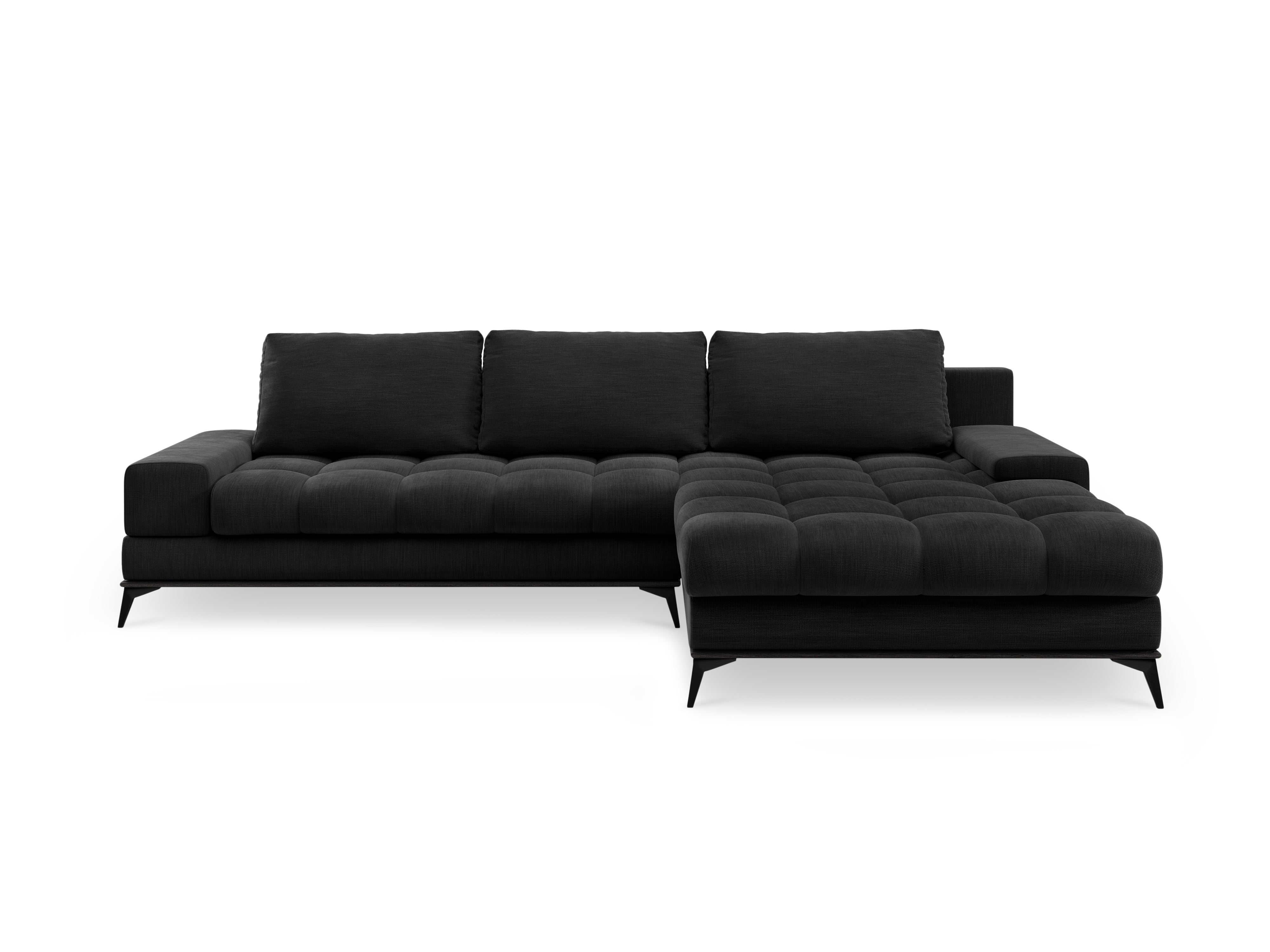 Right corner sofa with sleeping function DENEB black, Windsor & Co, Eye on Design