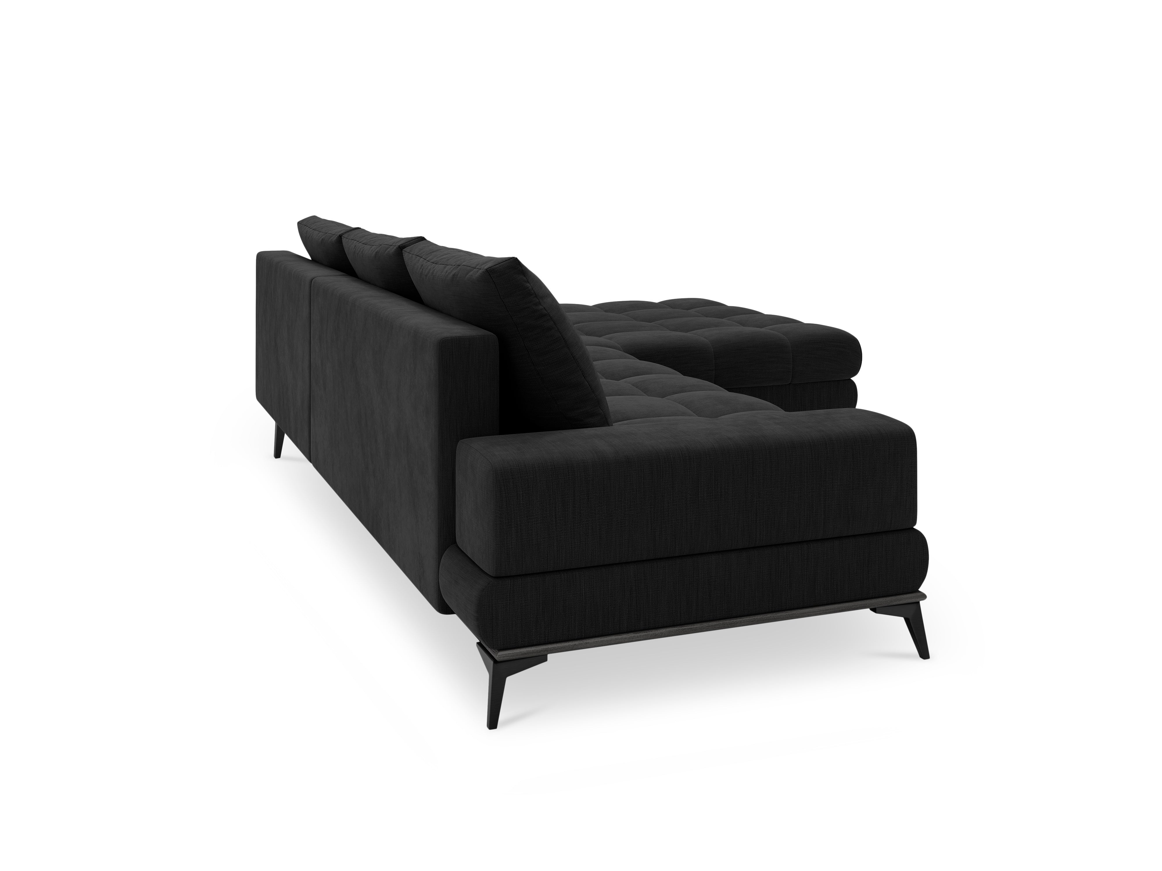Corner sofa with a sleeping function right DENEB black