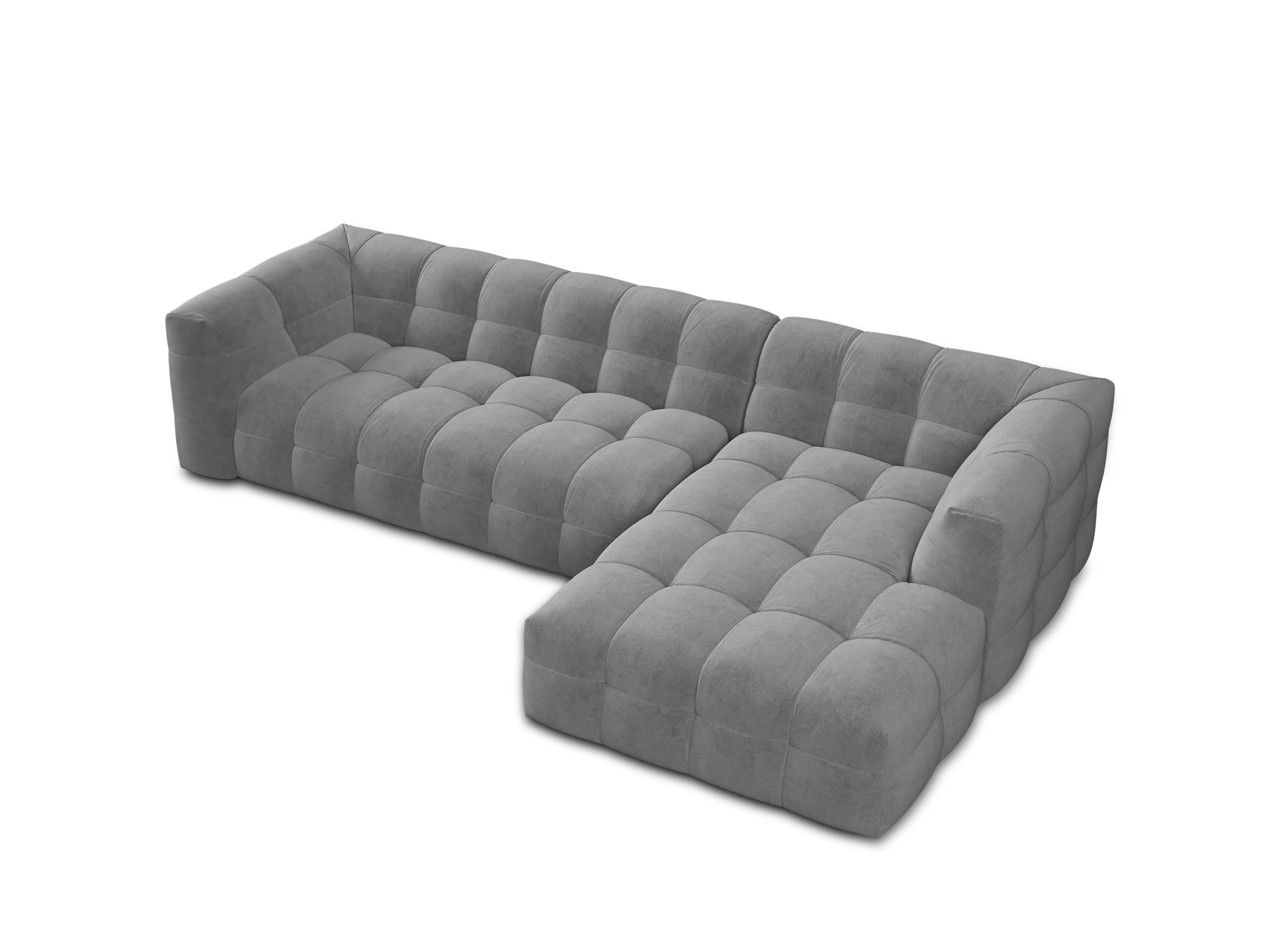 Velvet corner sofa VESTA grey