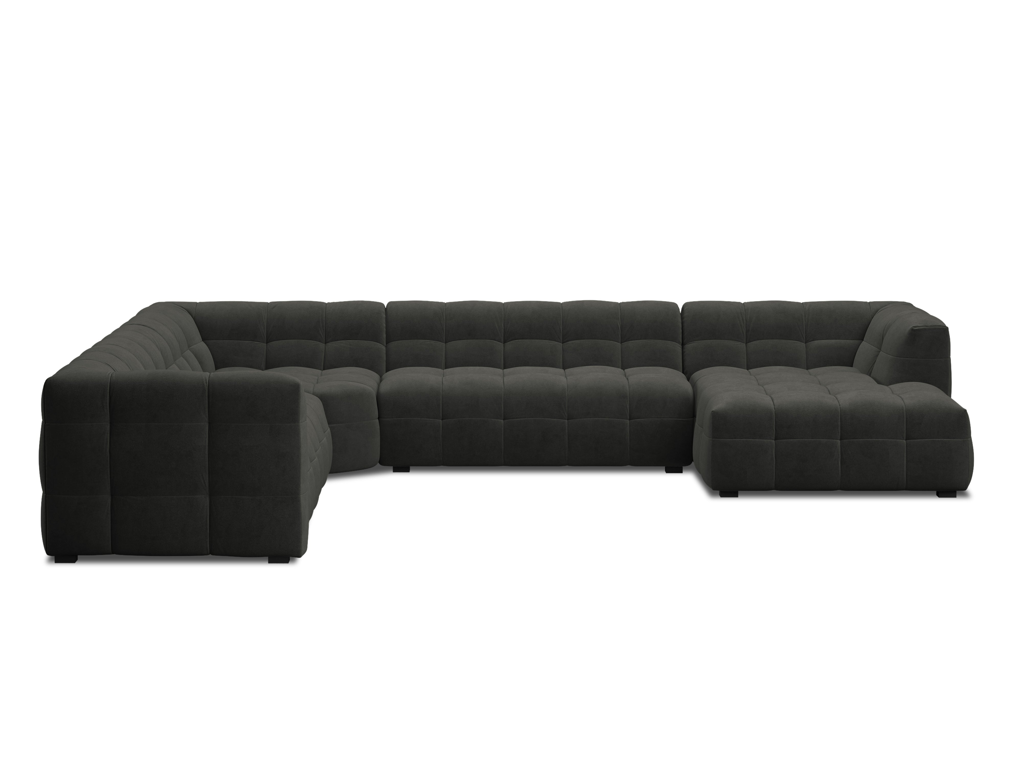 U-shaped corner sofa velvet left VESTA dark grey