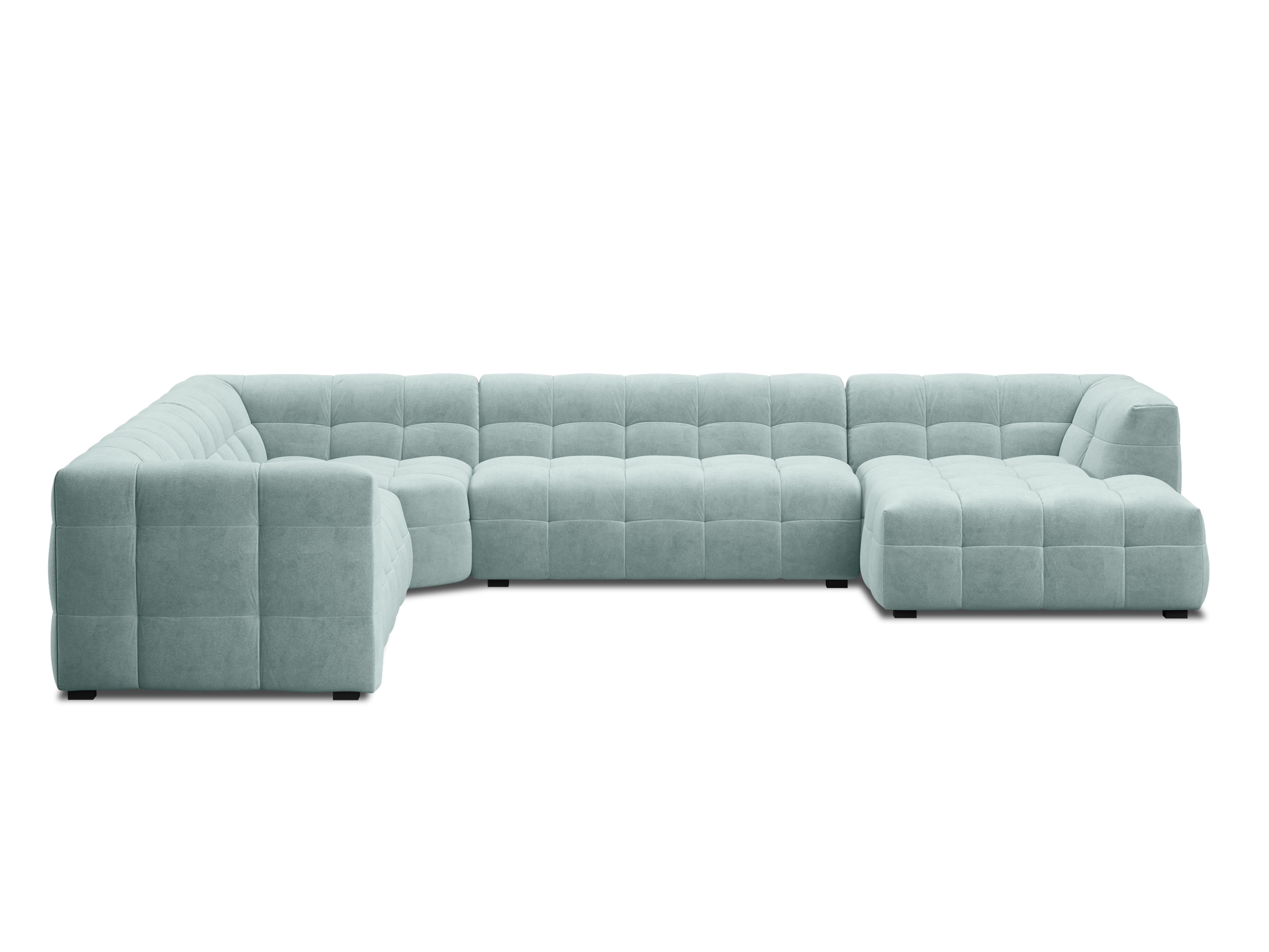 U-shaped corner sofa velvet left VESTA mint
